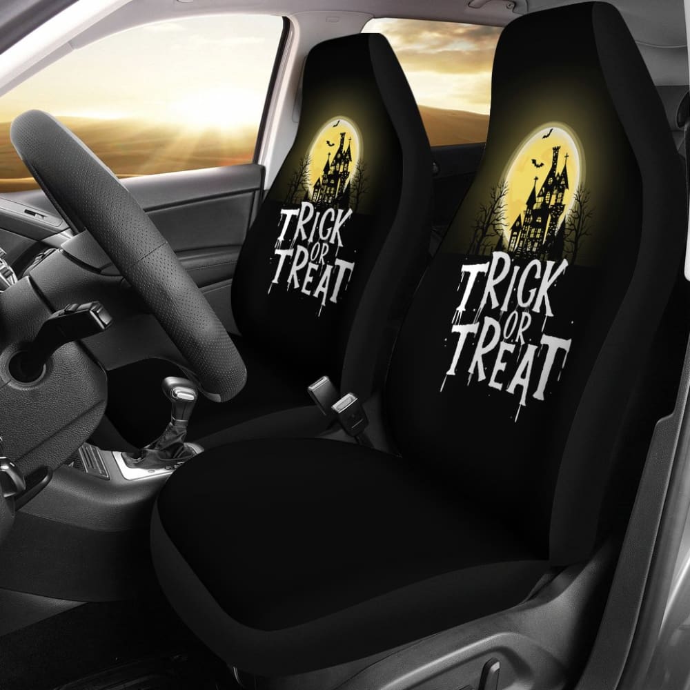 Spooky Halloween Car Seat Covers for Trick or Treat - Fun & Protective Auto Accessories (Set of 2) - Perfect for Halloween Parties, School Events & Family Outings