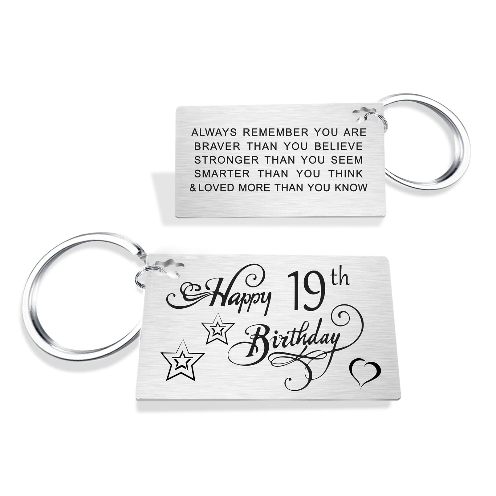 19th Birthday Gifts for Girls & Boys - Personalized Keychain for 19 Year Old Teens | Perfect for Graduation, College, or Milestone Celebrations