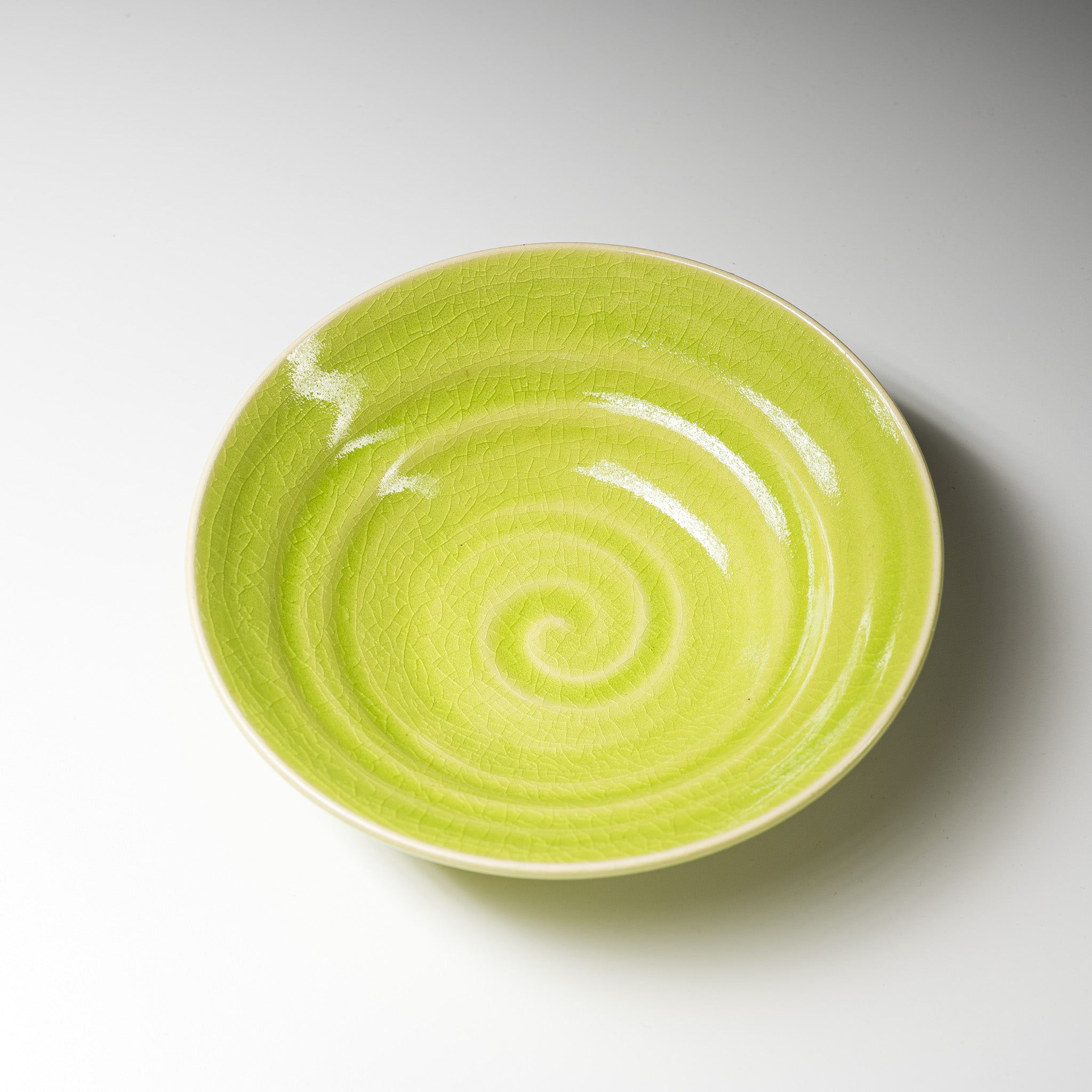 NINSHU 21cm Deep Dinner Plate - Kaguya Green Japanese Ceramic Dish for Dining, Serving & Home Decor | Elegant Tableware for Restaurants, Parties & Everyday Use