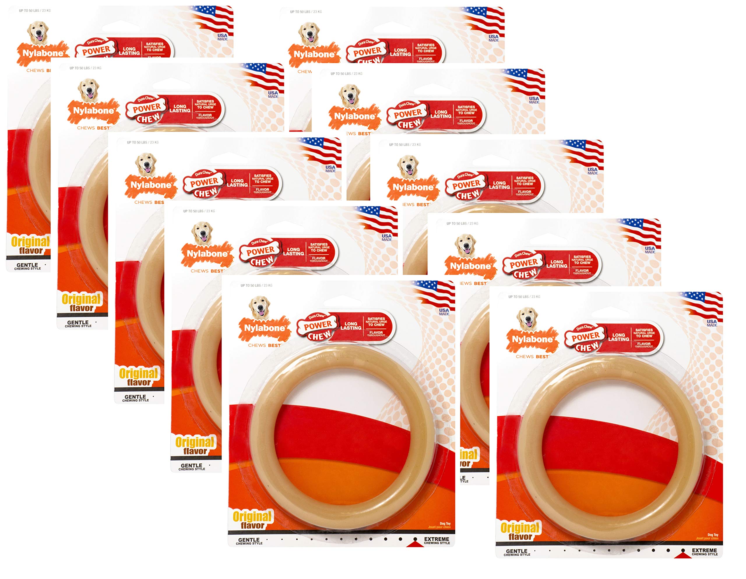 Nylabone Durachew Ring Original Dog Chew Toy - Giant Size for Large Breeds - Durable & Long-Lasting for Aggressive Chewers - Perfect for Teething, Boredom & Dental Health