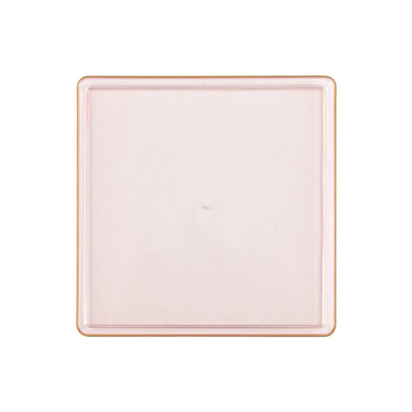 20-Piece Pink and Gold Square Plastic Dinnerware Set - Elegant Disposable Plates, Bowls & Cups for 10 Guests - Perfect for Weddings, Parties, and Outdoor Dining