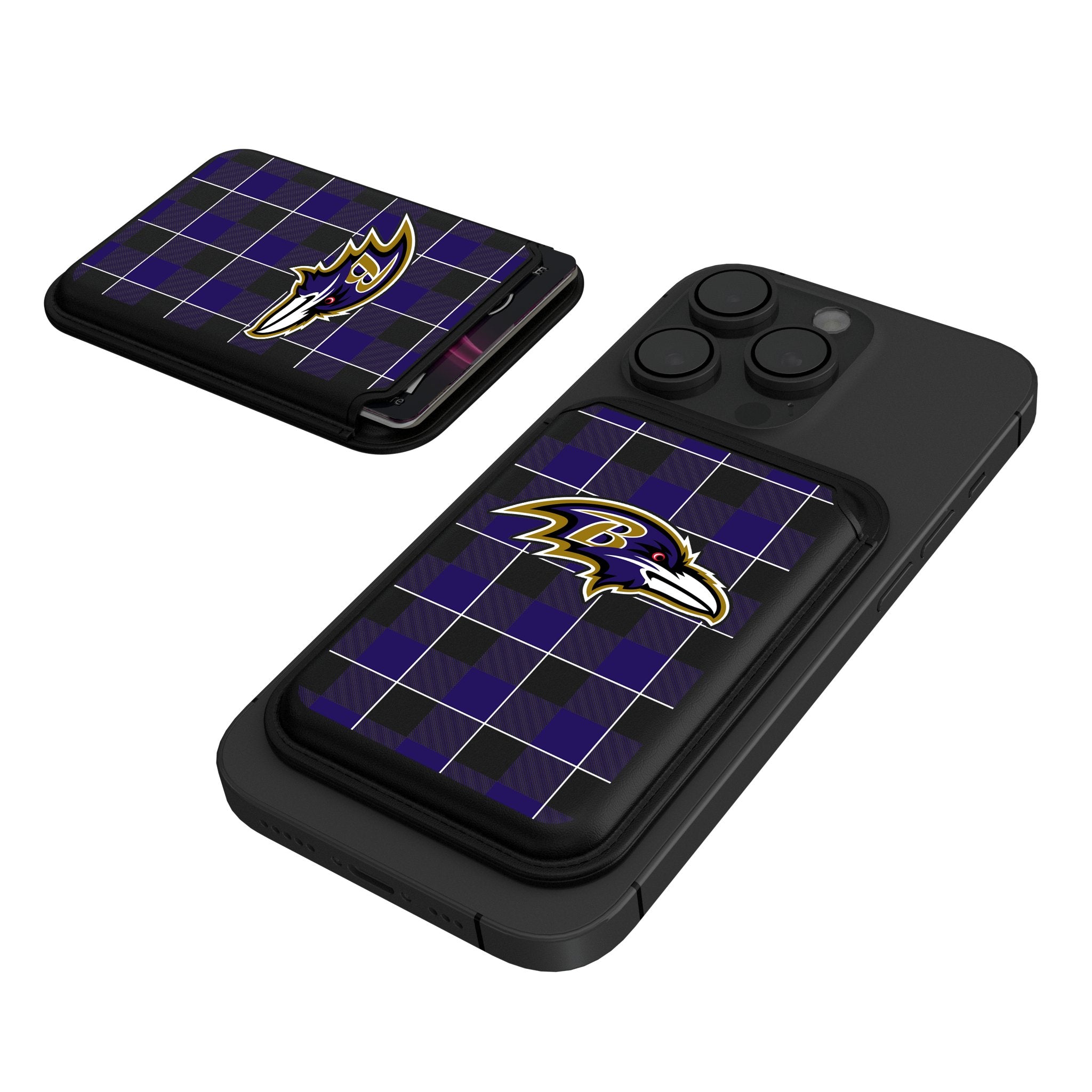 Baltimore Ravens Plaid Black Magnetic Credit Card Wallet - Slim RFID Blocking Wallet for Men - Perfect for Game Day, Travel & Everyday Use