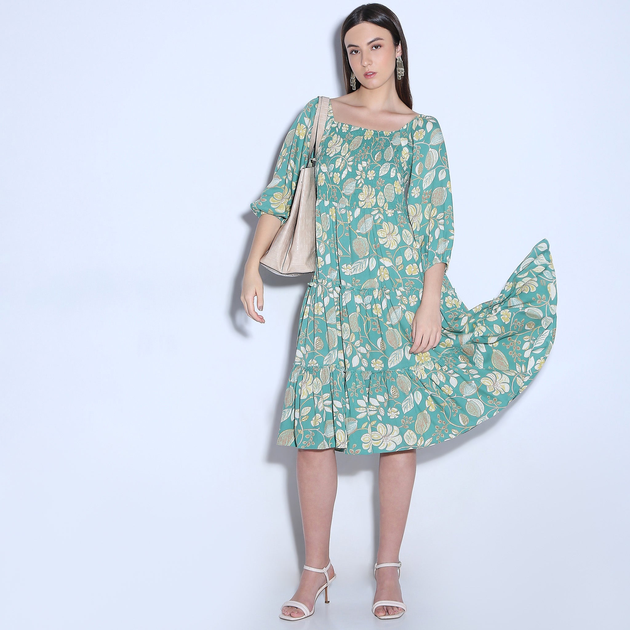 Flare Fit Printed Dress for Women - Stylish Floral Summer Dress with Flared Skirt | Perfect for Casual Outings, Beach Vacations & Date Nights