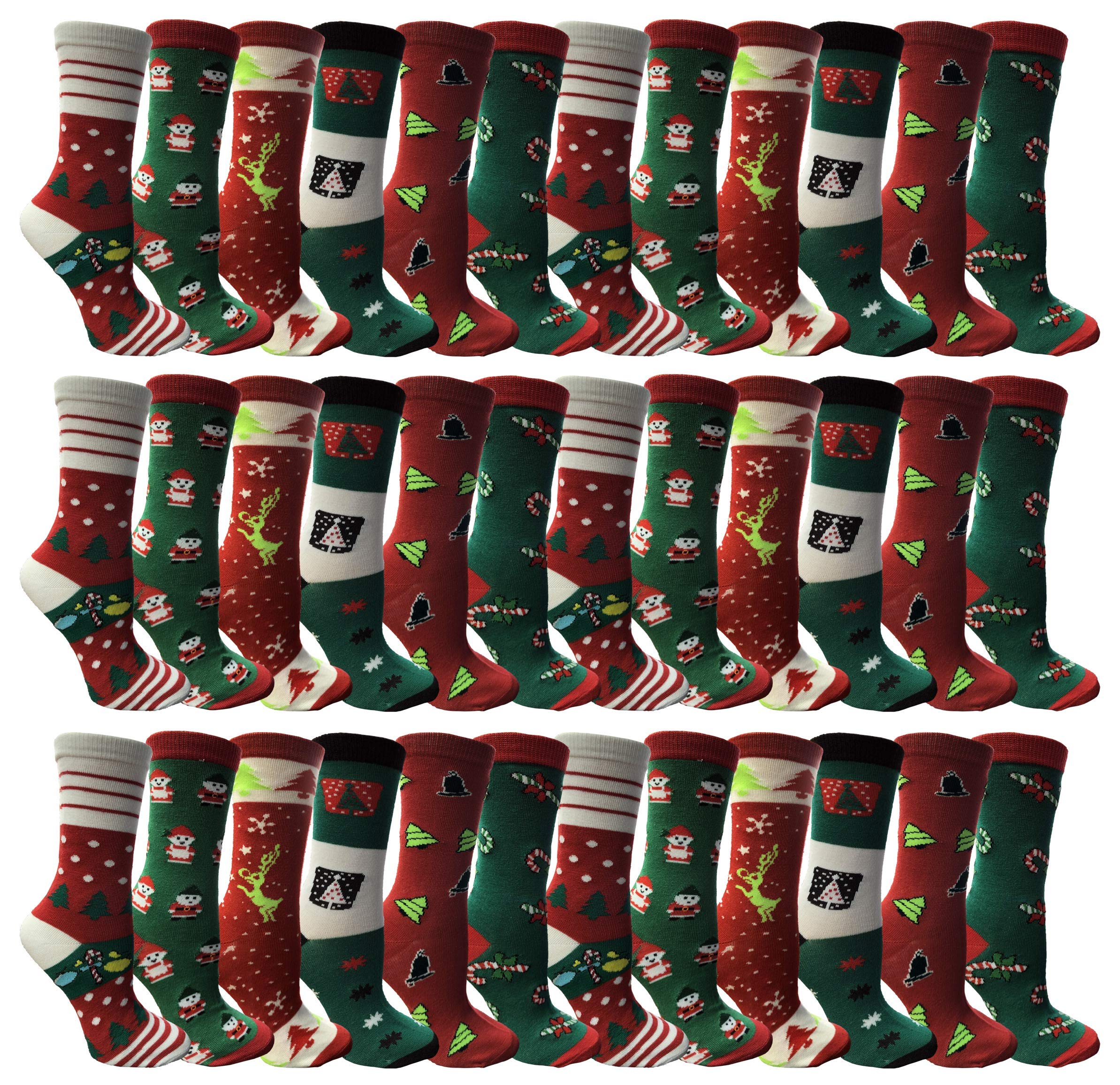 Yacht & Smith Women's Christmas Socks - Novelty Holiday Crew Socks with Fun Colorful Festive Designs - Perfect for Gifts, Parties & Cozy Winter Nights