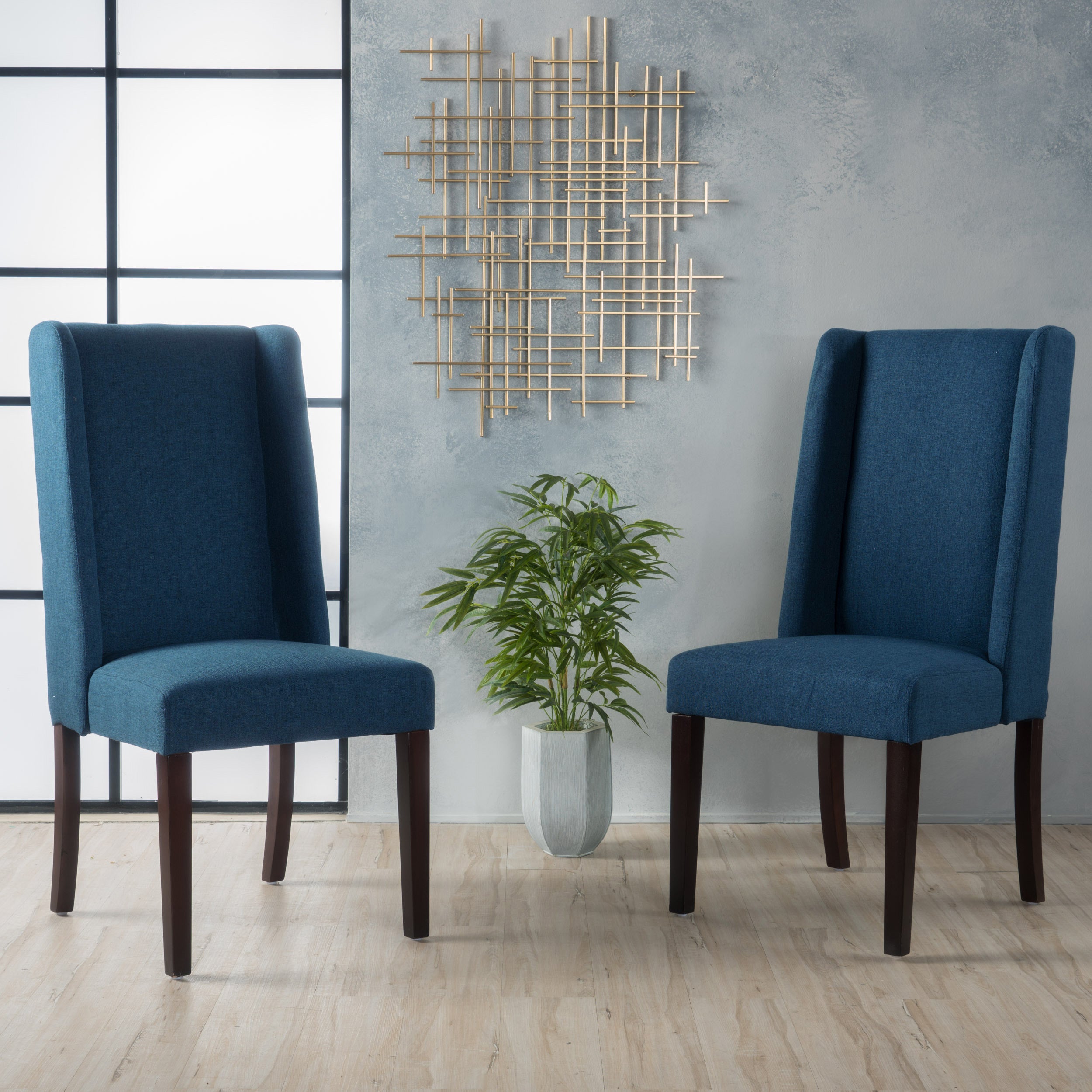 Modern Dining Chairs Set of 2 - Comfortable Kitchen & Dining Room Chairs with Sturdy Metal Legs - Perfect for Home, Restaurant, or Office Use