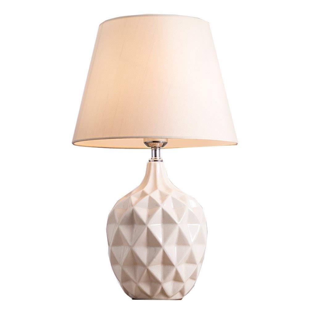 TOMYEUS Ceramic Table Lamp - Modern Minimalist Night Light for Bedroom, Living Room, Study & Office Desk - Soft Lighting for Reading, Working & Relaxation (Size C)