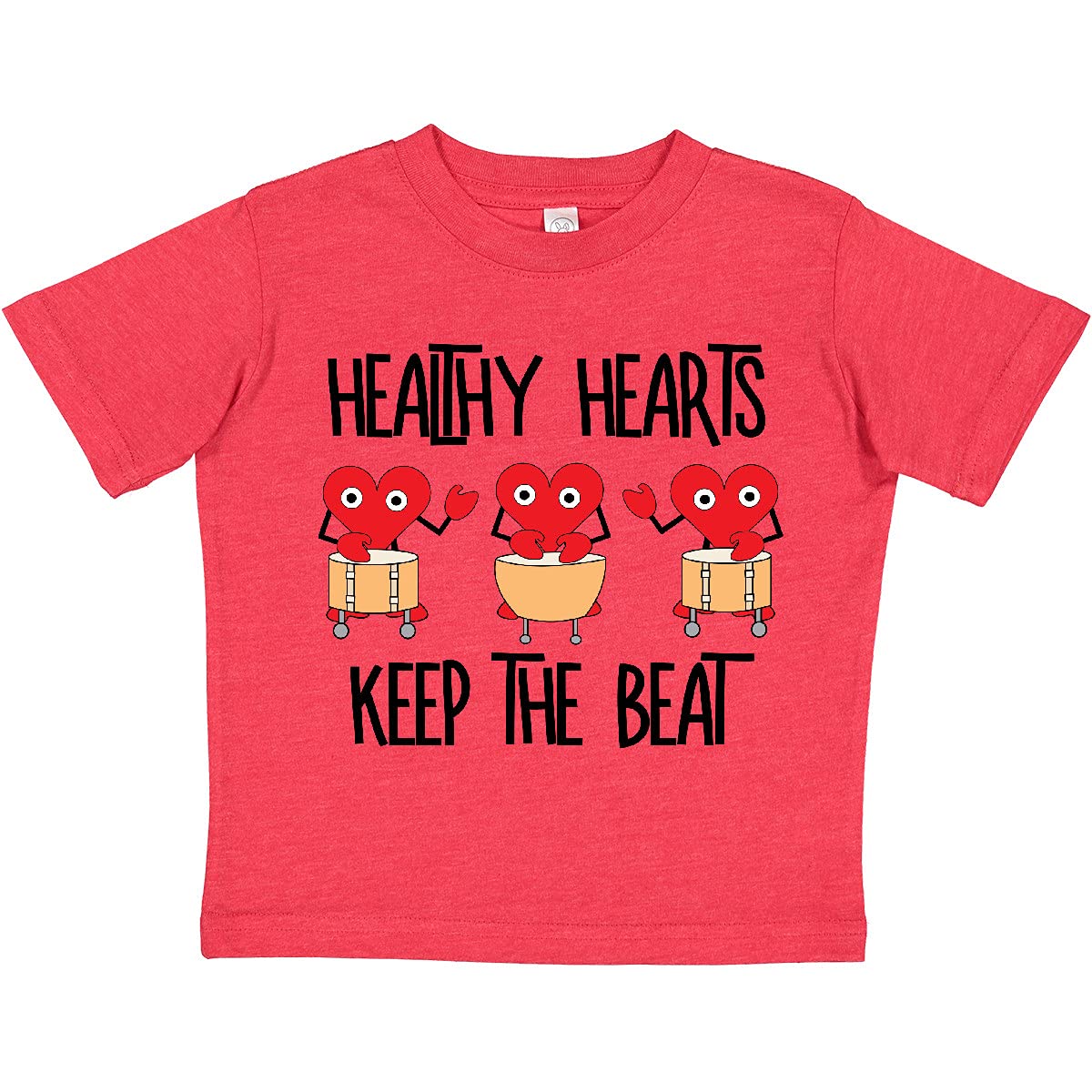 Inktastic Healthy Hearts Toddler T-Shirt - Cute Heart Print Cotton Tee for Boys & Girls | Perfect for Playdates, Daycare & Family Outings