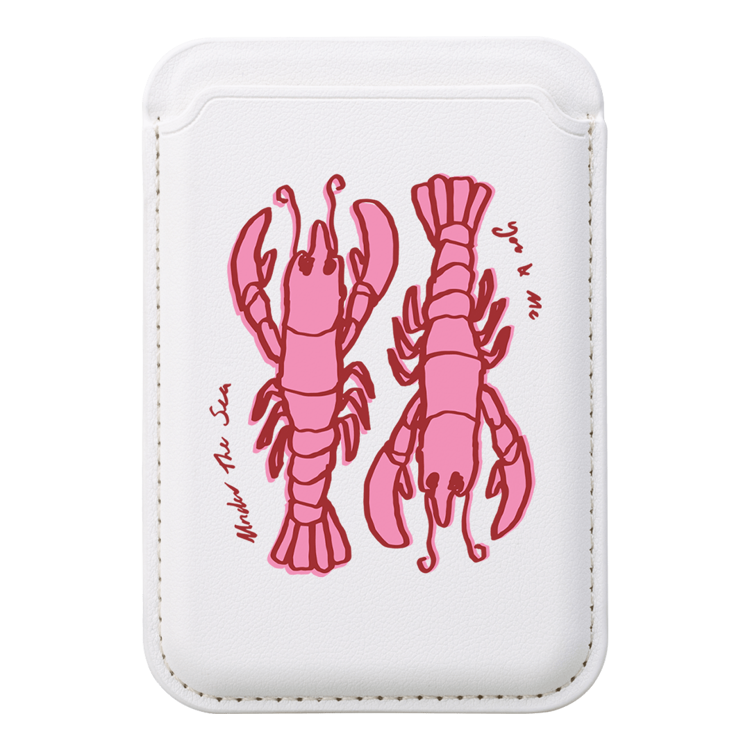 Lobster For Life MagSafe Wallet - Premium Leather Card Holder for iPhone 12/13/14 Pro Max - Slim RFID Blocking Wallet with Strong Magnet - Perfect for Travel, Work & Everyday Use