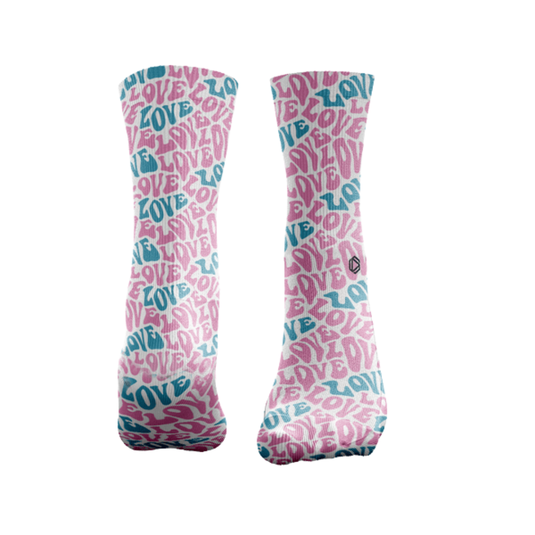 HEXXEE Men's Running Socks with Love Pattern - Breathable Cushioned Athletic Socks for Jogging, Gym, and Sports - Perfect Valentine's Gift for Him