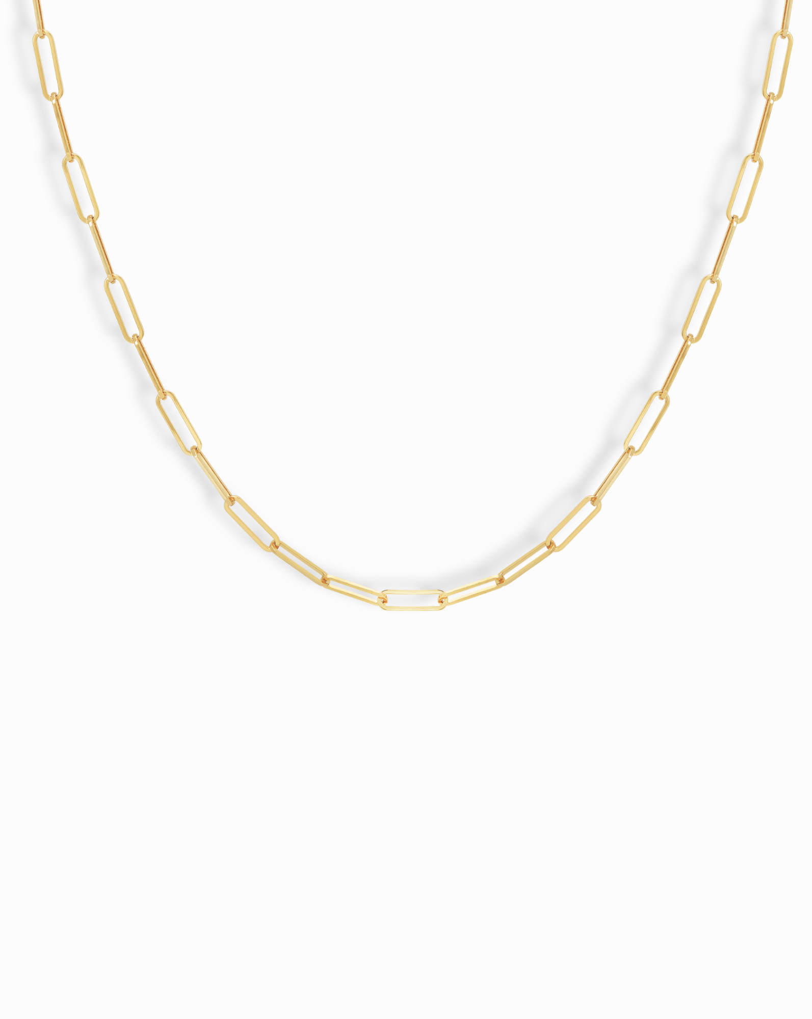 Gene Paperclip Chain Necklace - Trendy Minimalist Gold Plated Jewelry for Women - Perfect for Everyday Wear, Office & Date Night