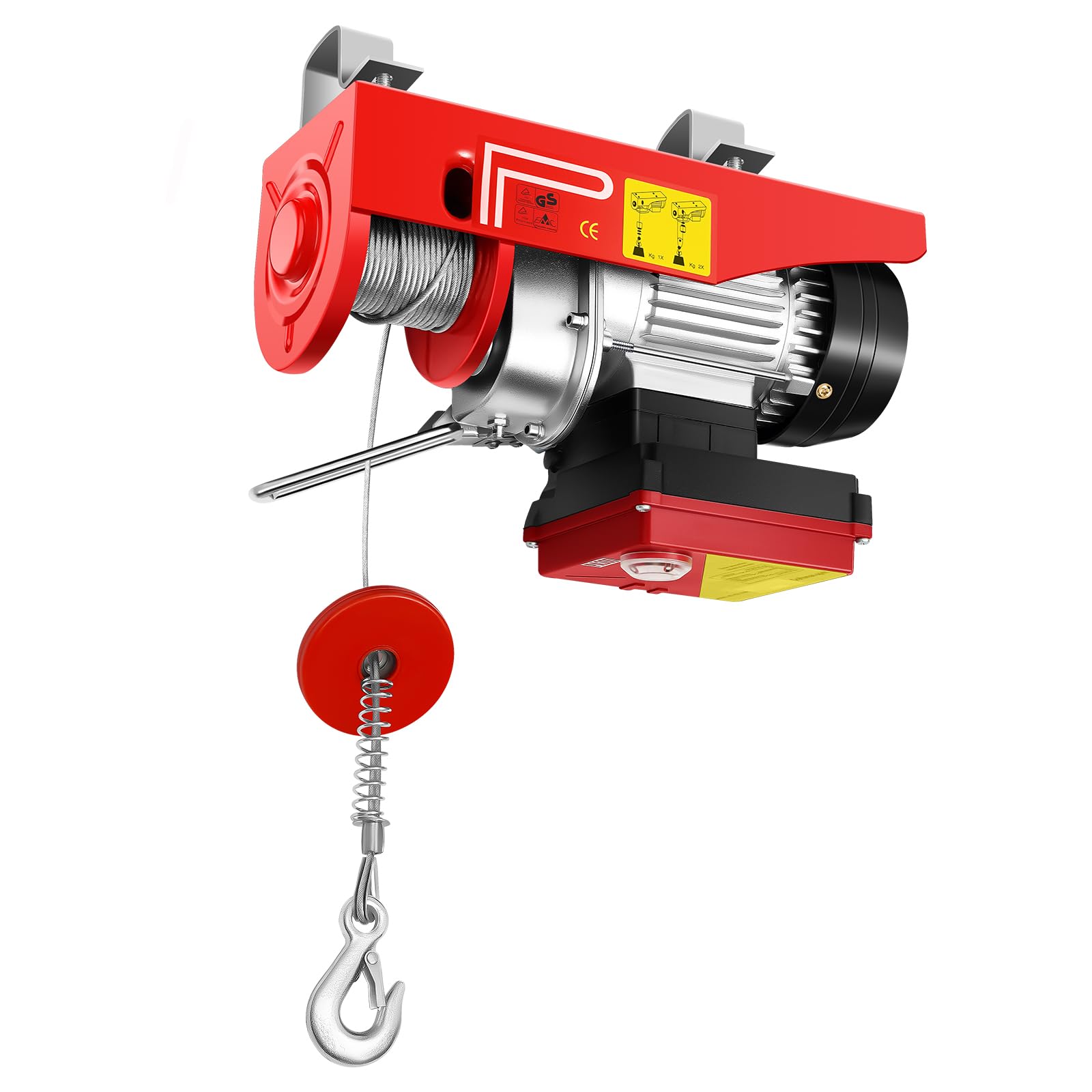 440 LBS 2-in-1 Electric Hoist with Wireless Remote Control - 1450W 110V Steel Electric Winch with Double Slings - Perfect for Garage, Warehouse, Construction & Heavy Lifting Tasks