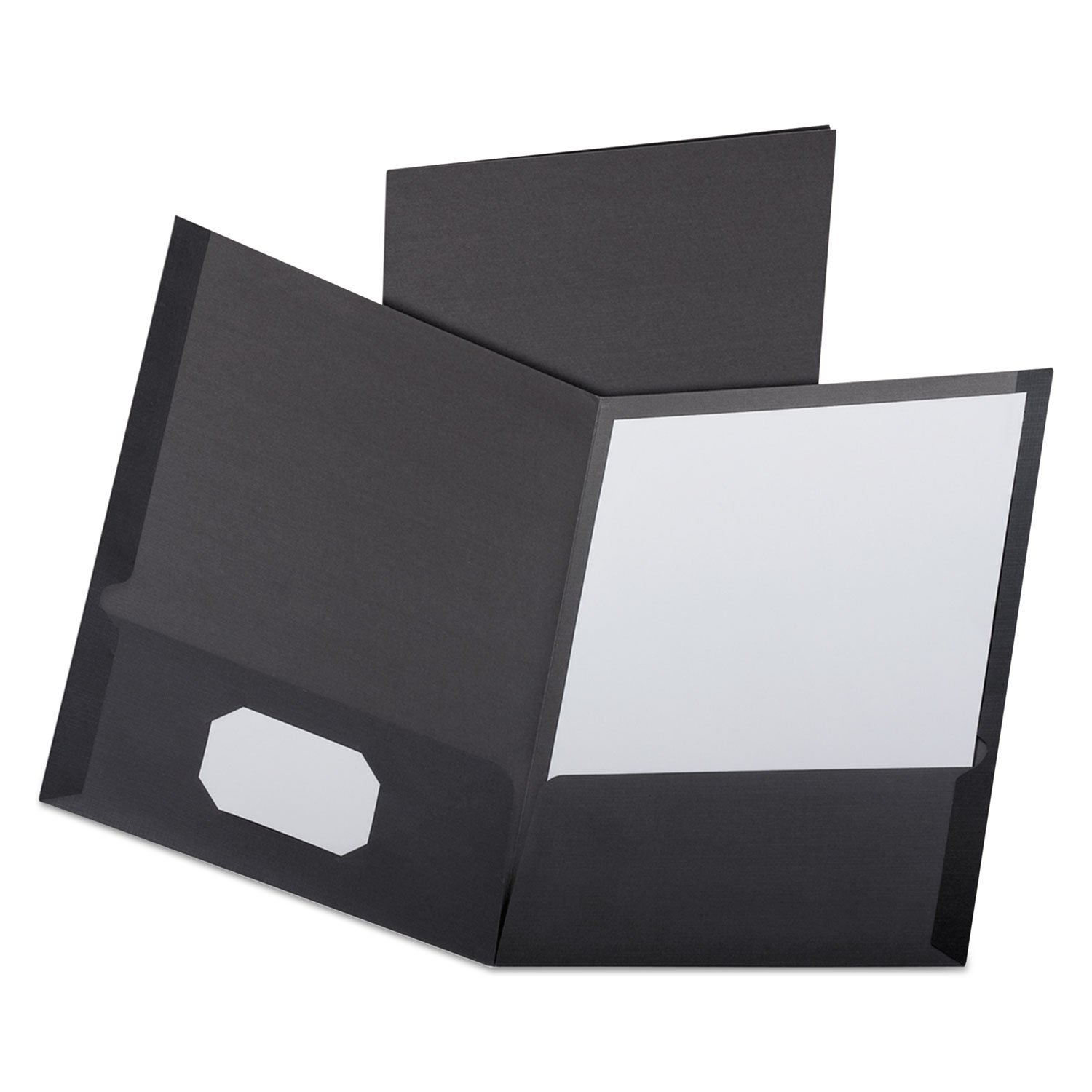 Oxford 53406 Linen Finish Twin Pocket Folders - Letter Size, Black, 25-Pack for Office, School & Document Organization | Premium File Folders for Business, Home & Classroom Use
