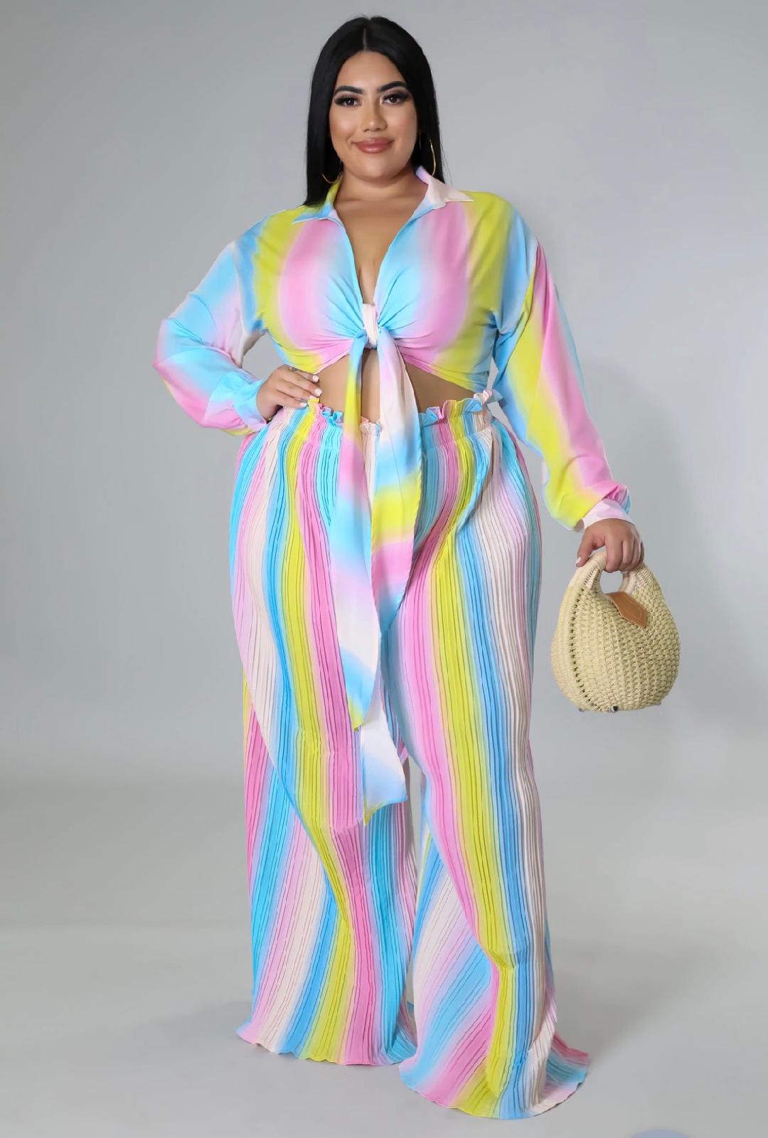 Miss Honey Women's Plus Size Pant Set - Comfortable Stretchy Lounge Pajama Outfit for Curvy Figures | Perfect for Sleepwear, Lounging at Home & Relaxing