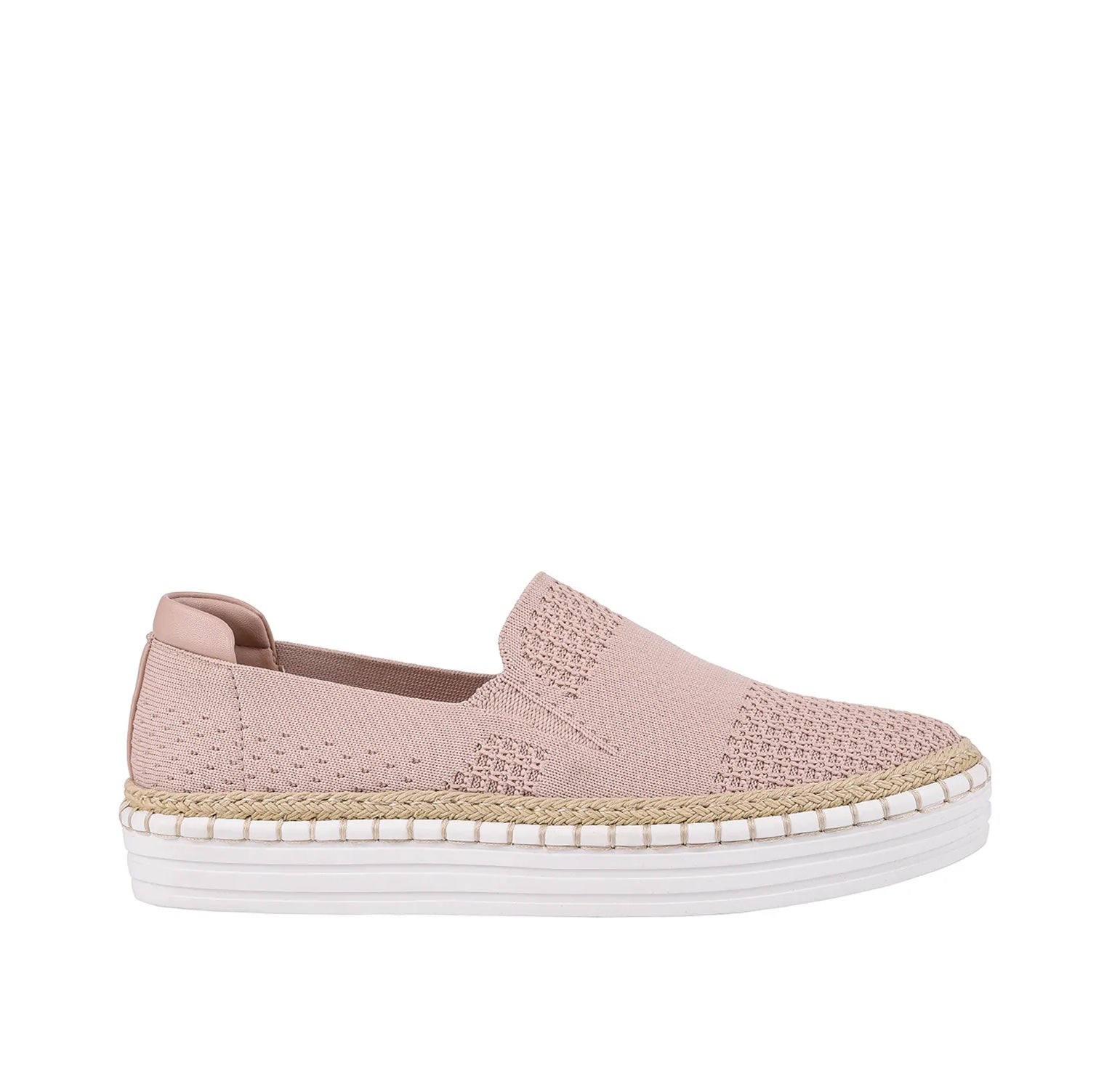 Women's Rose Quartz Knit Slip-On Sneakers - Comfortable Casual Shoes for Walking, Travel & Everyday Wear