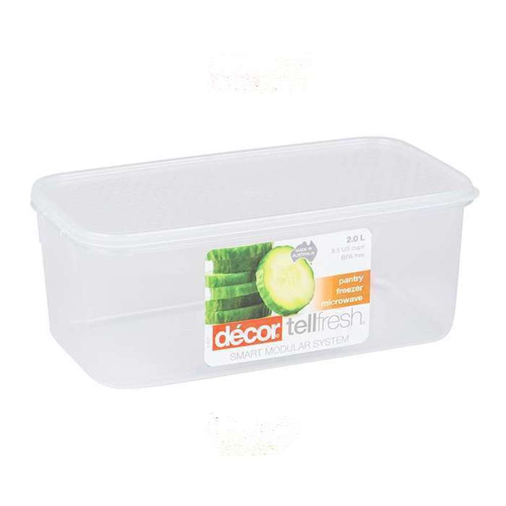 2L PVC Storage Box for Home Organization - Durable Oblong Plastic Container for Kitchen, Bathroom & Office Decor | Tellfresh Brand