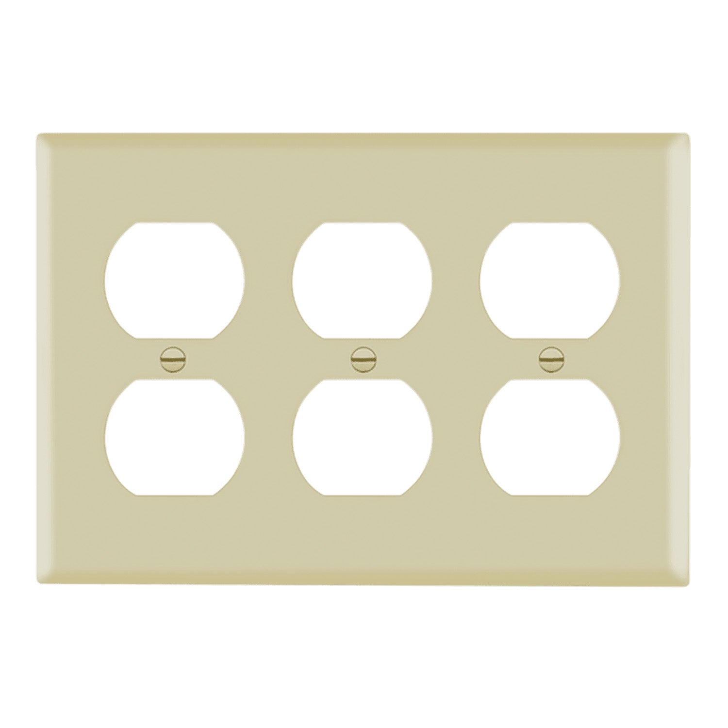 3 Gang Duplex Outlet Cover Plate - Ivory - Standard Size Wall Plate for Electrical Outlets - Perfect for Home, Office, and Commercial Use