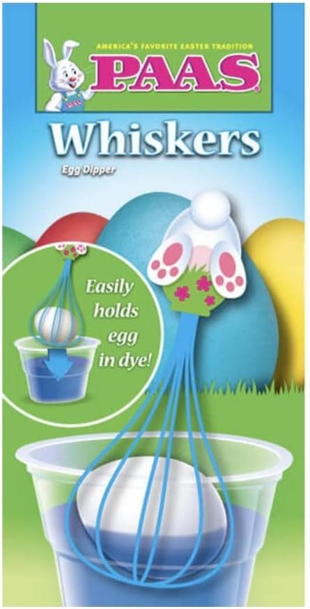 PAAS Whiskers Bunny Bottom Egg Dipper - Mess-Free Easter Egg Decorating Kit for Kids & Adults - Perfect for Easter Crafts, DIY Projects & Holiday Family Activities