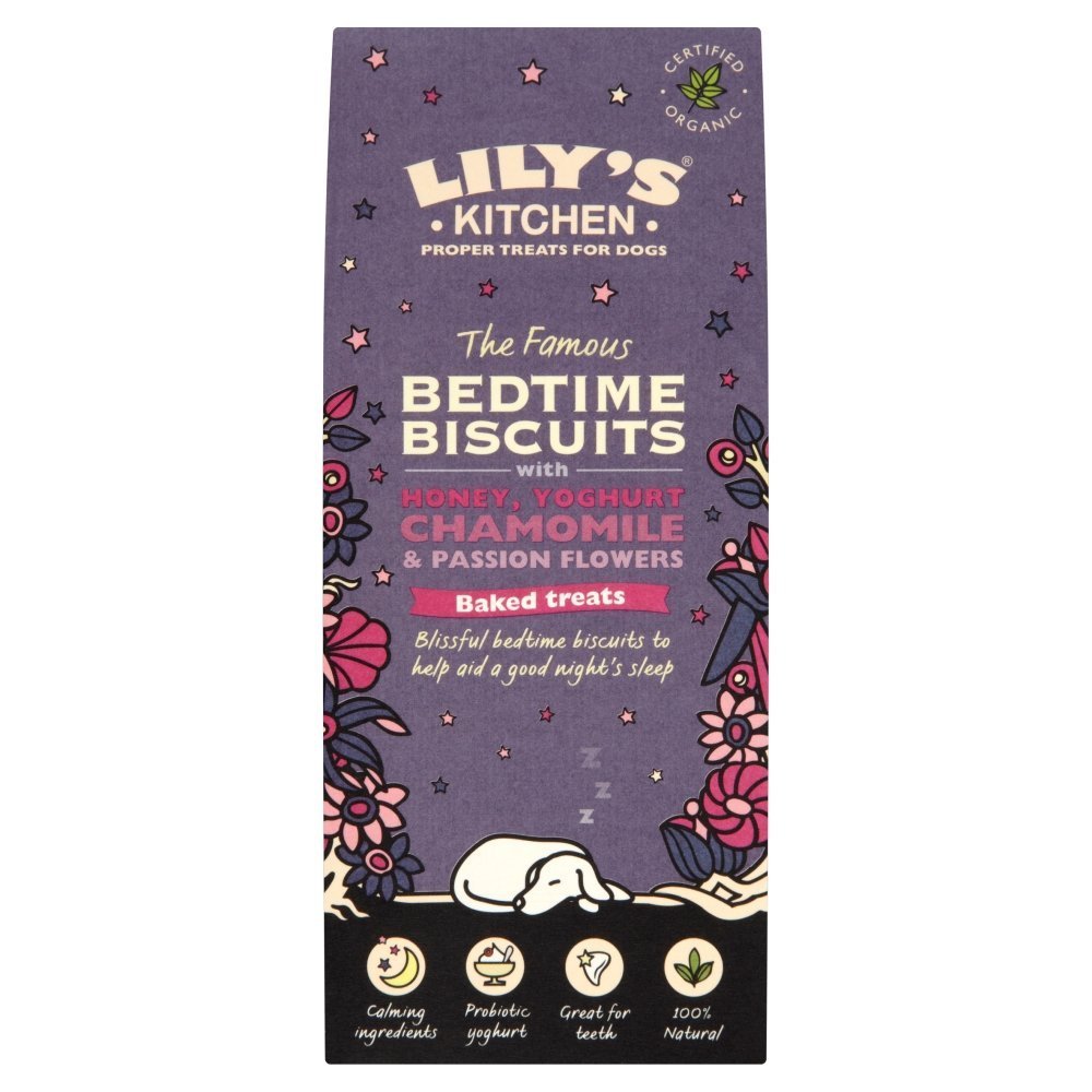Organic Bedtime Biscuits for Dogs - Lily's Kitchen 100g (Pack of 2) | Calming Night Treats