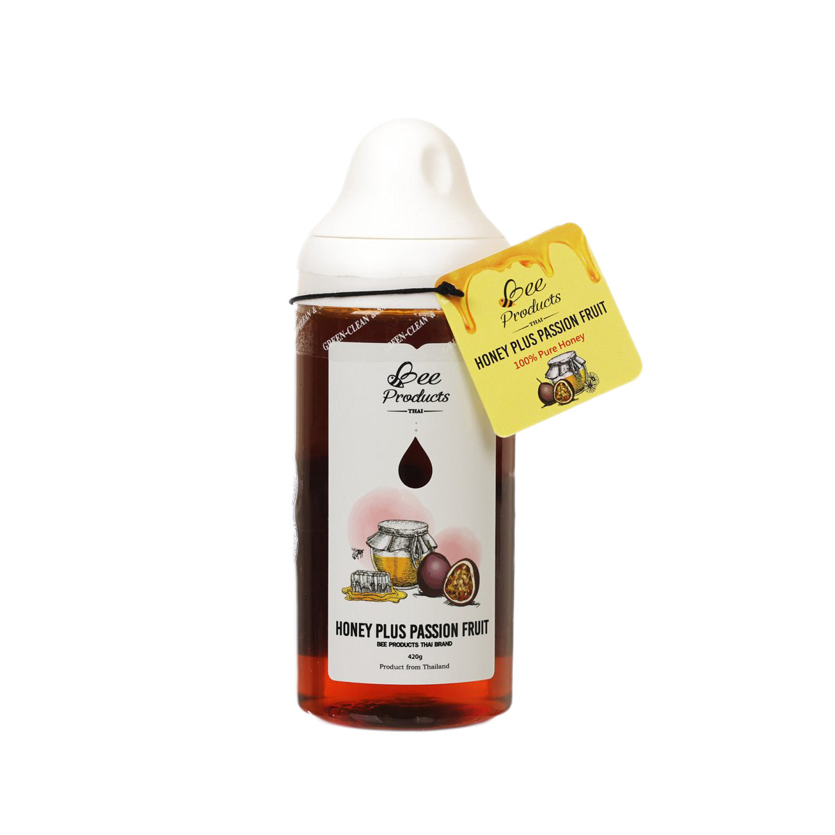 Premium Thai Honey with Passionfruit Infusion (420g) - 100% Natural, Pure & Delicious - Perfect for Tea, Toast, Smoothies & Healthy Snacks