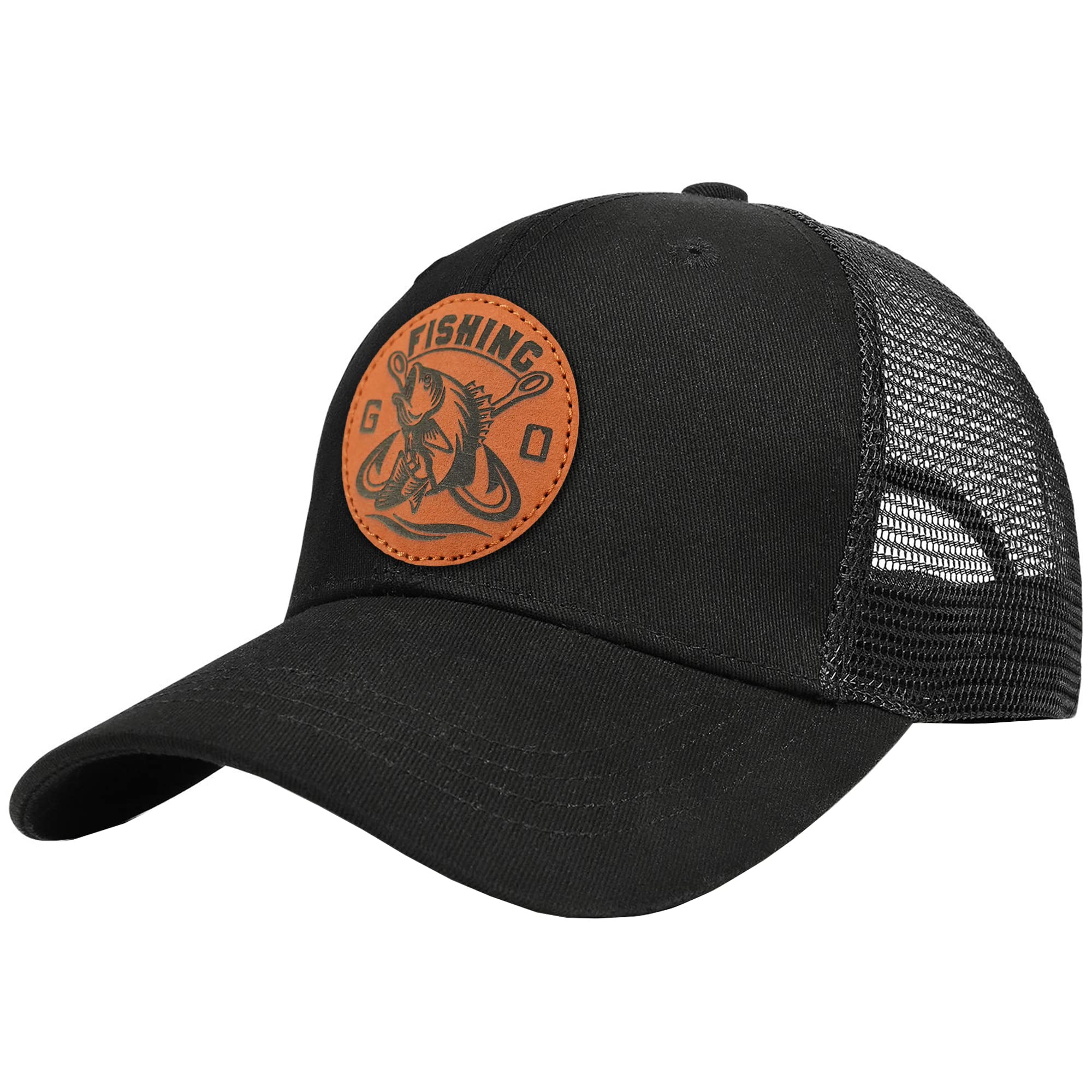 Ozrhuve Fishing Trucker Hat - Adjustable Mesh Back Cap for Outdoor Fishing, Hiking & Camping - UV Protection & Breathable Design