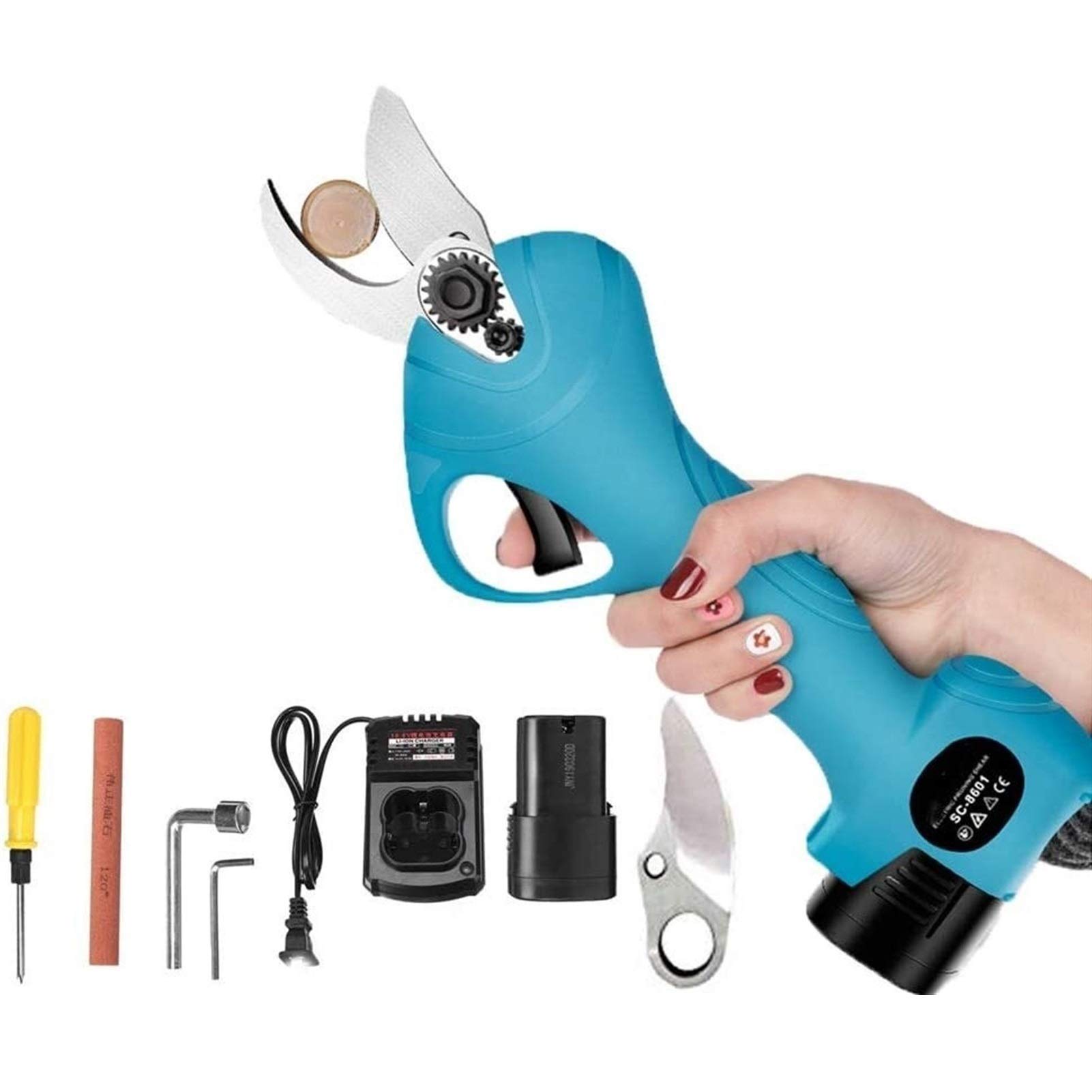 16.8V Electric Pruning Shears - Rechargeable Lithium Battery Branch Cutter with 25mm Cutting Capacity | Perfect for Gardening, Landscaping & Tree Trimming