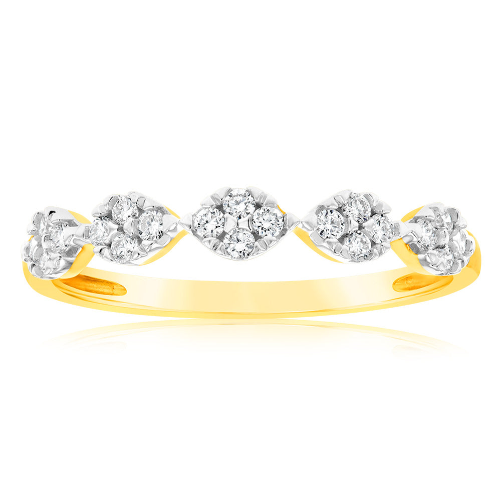 9ct Yellow Gold 1/4 Carat Lab Grown Diamond Ring for Women - Elegant Wedding, Engagement & Evening Party Jewelry