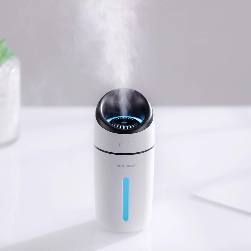 320ML Ultrasonic Air Humidifier & Aroma Diffuser with 7-Color LED Night Light - USB-Powered Mini Mist Maker for Home, Office, Bedroom, Nursery, and Car (Black) - Perfect for Dry Air Relief, Aromatherapy, and Better Sleep