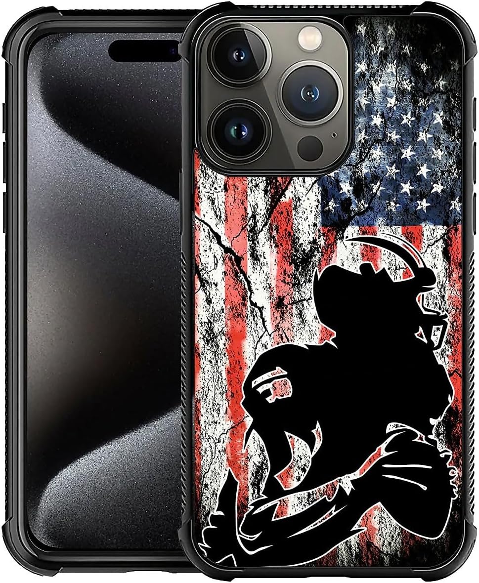 Premium iPhone 16 Case - Classic Wood Grain & American Flag Design | Dual Layer Shockproof Protective Cover with Anti-Slip Grip | Vintage Patriotic Style | Perfect for Outdoor Adventures, Travel & Daily Protection