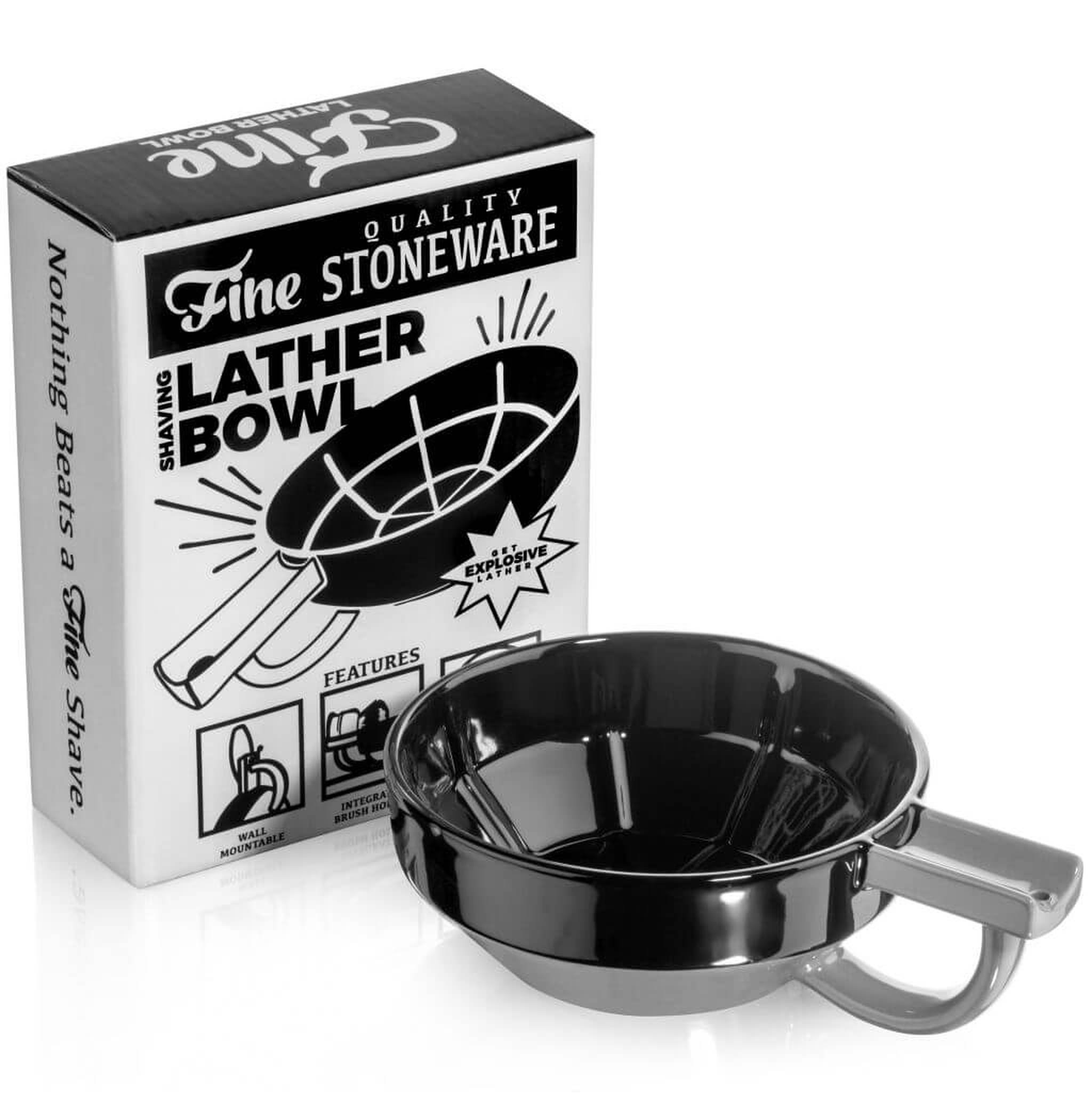 Premium Shaving Lather Bowl - Black & Gray Ceramic Scuttle for Men's Wet Shaving | Perfect for Traditional Razor & Shaving Brush | Ideal for Home, Travel & Barber Shop Use