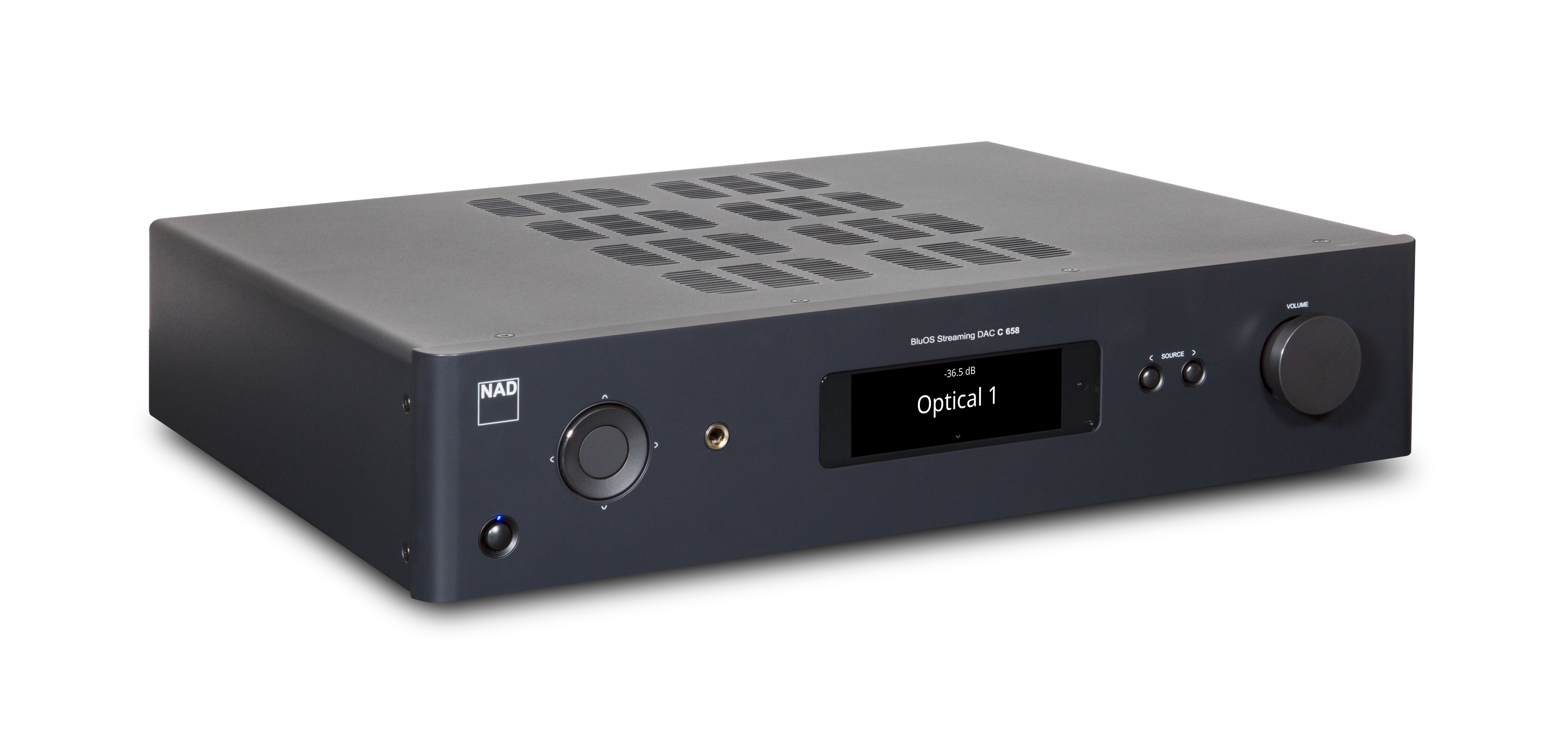 NAD C 658 BluOS Streaming DAC Preamplifier - High Resolution Network Audio Player with Dirac Live Room Correction | Perfect for Home Theater & Hi-Fi Music Systems
