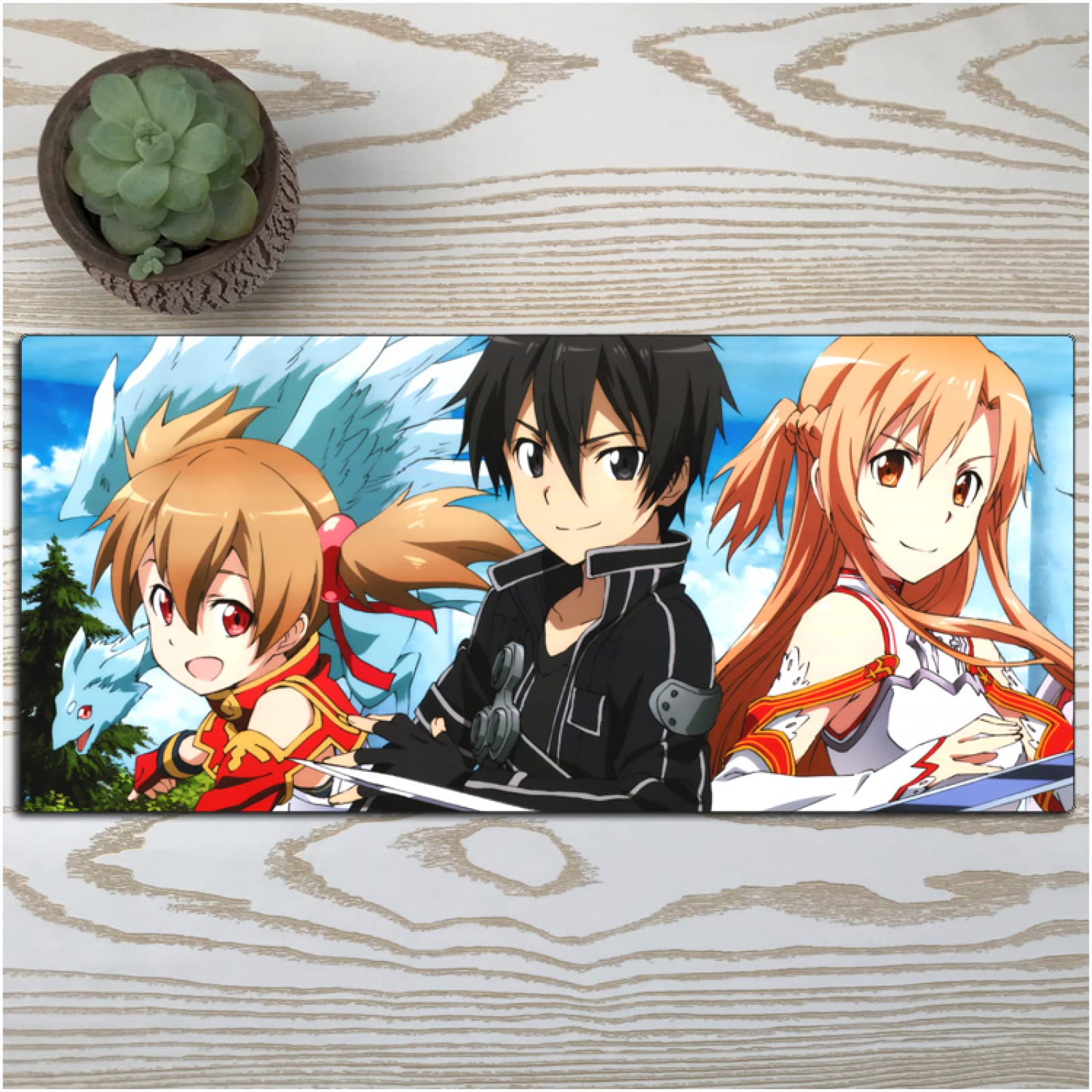 Anime Sword Art Online Gaming Mouse Pad - 800x300x3mm Non-Slip Mousepad for PC & Laptop - Perfect for Gaming, Office Work & Anime Fans