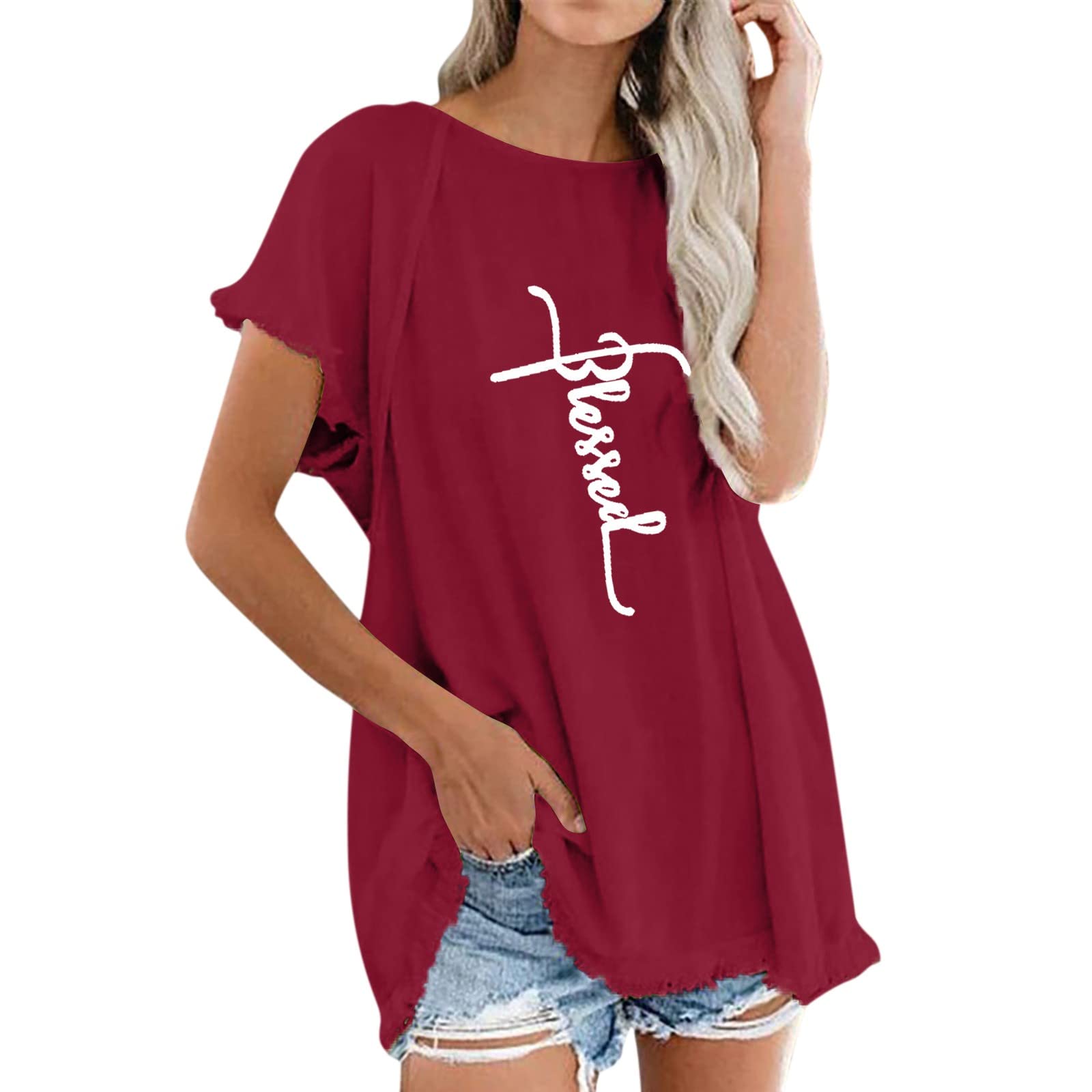 Women's Summer Casual Tassel Round Neck Short Sleeve T-Shirt - Trendy Dry Fit Yellow Top for Outdoor Activities & Daily Wear