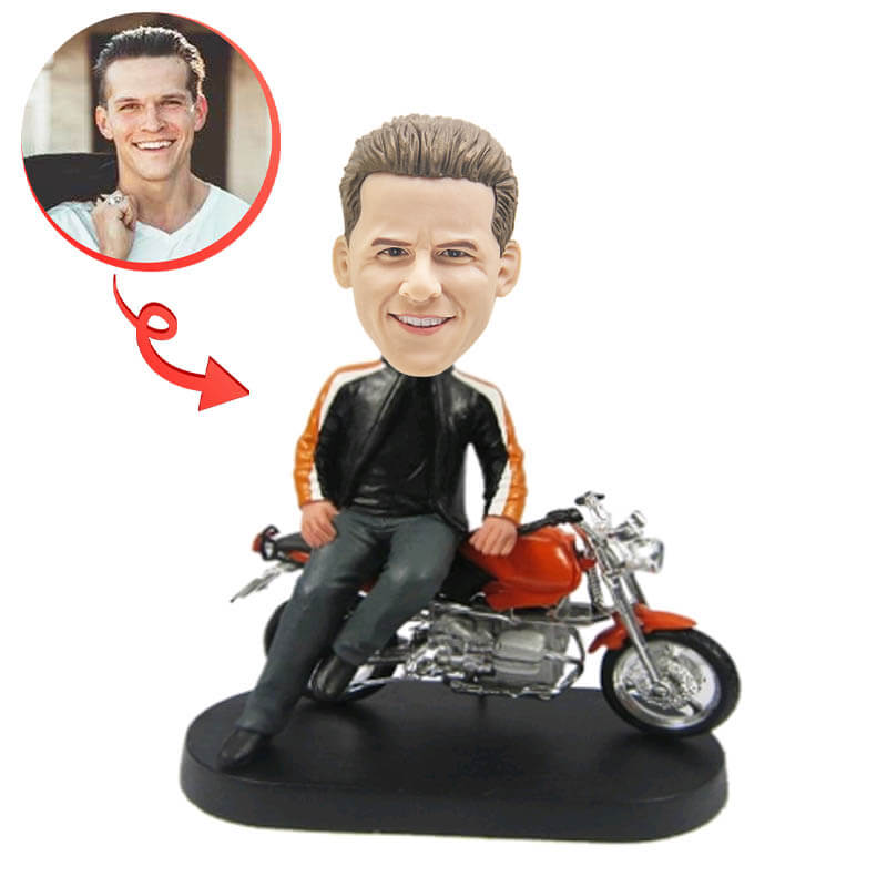 Custom Motorcycle Rider Bobblehead - Personalized Biker Figurine for Gifts, Desk Decor, and Motorcycle Enthusiasts