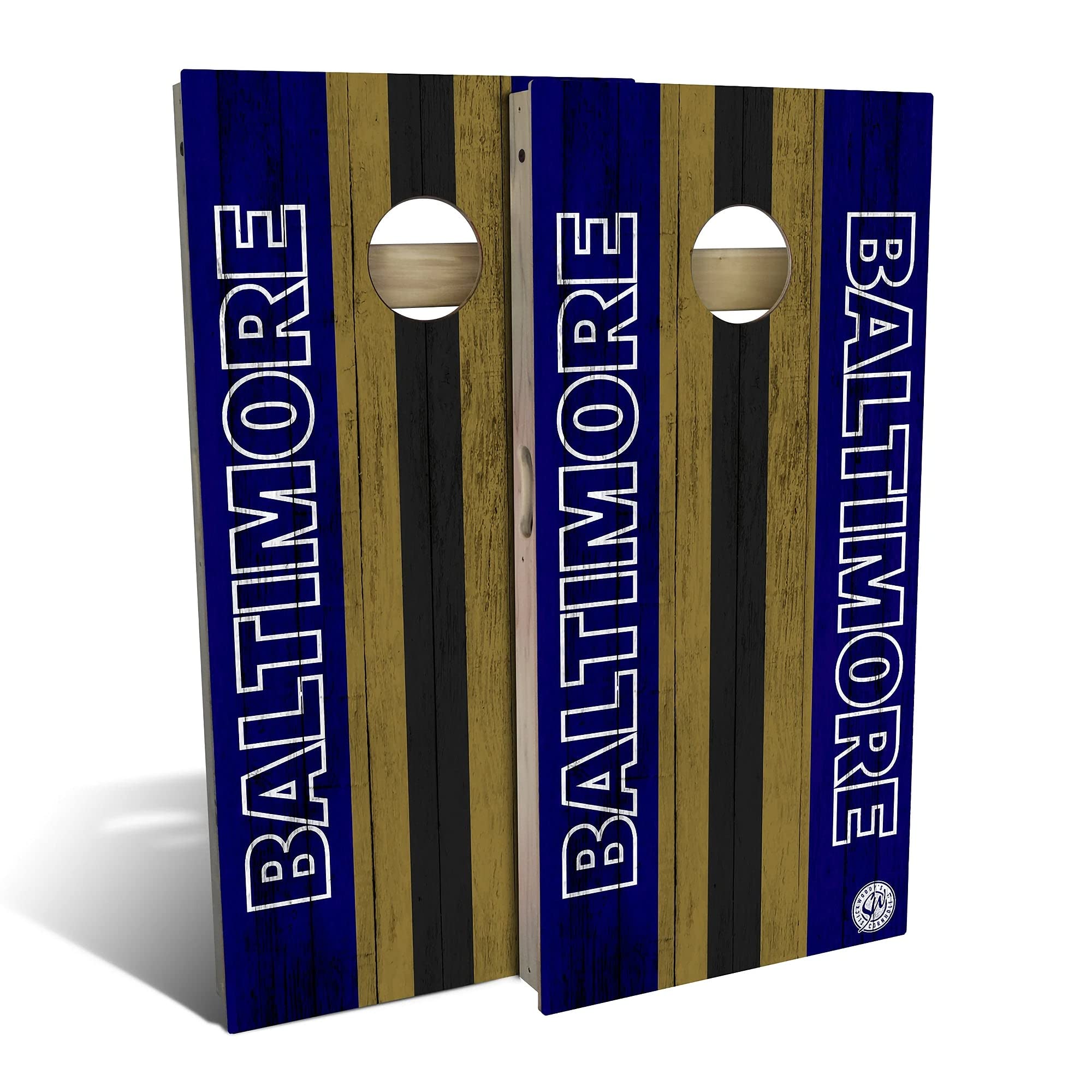 Baltimore City Themed Cornhole Game Set - Premium Wooden Boards & 8 Bean Bags - Outdoor Lawn, Tailgate & Backyard Party Game for Adults & Kids - Multiple Sizes Available