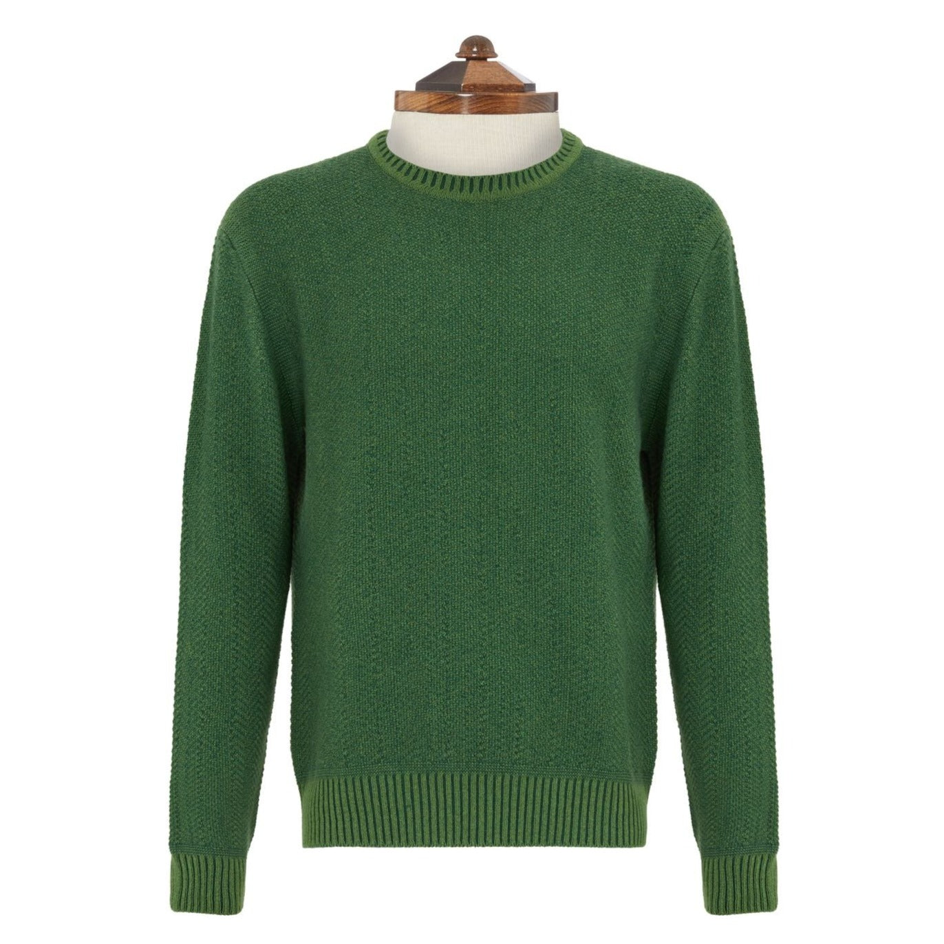 Kelby Green Chevron Cashmere Crew Neck Sweater for Women - Soft & Warm Winter Knitwear - Perfect for Office, Casual Outings & Holiday Gatherings