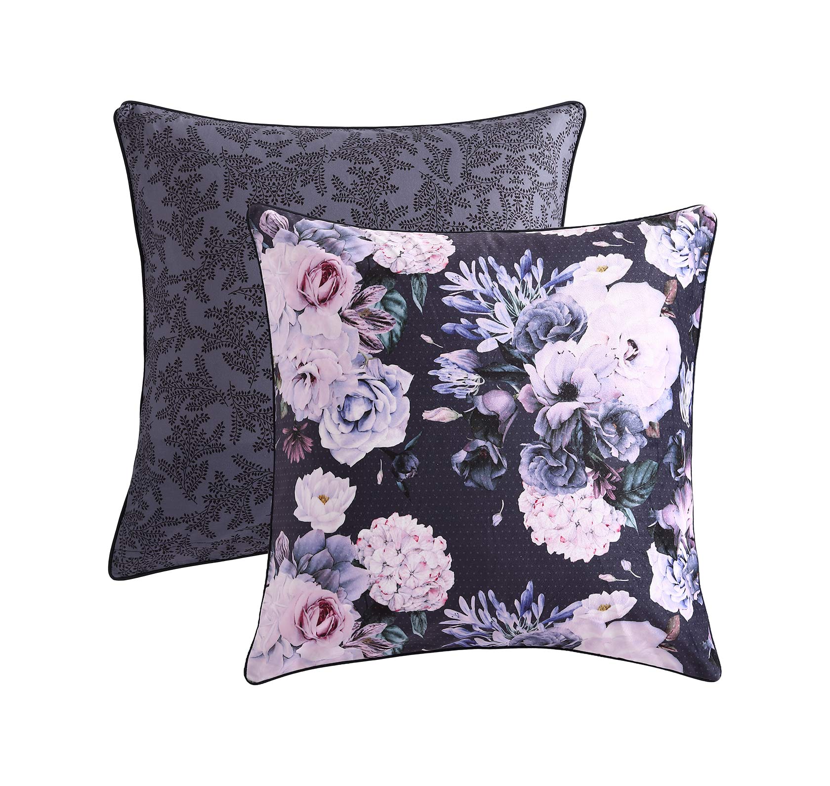 Luxury Macy Violet European Pillowcase Set - Premium 100% Cotton Pillow Cover by Logan & Mason | Elegant Home Decor for Bedroom, Living Room & Guest House