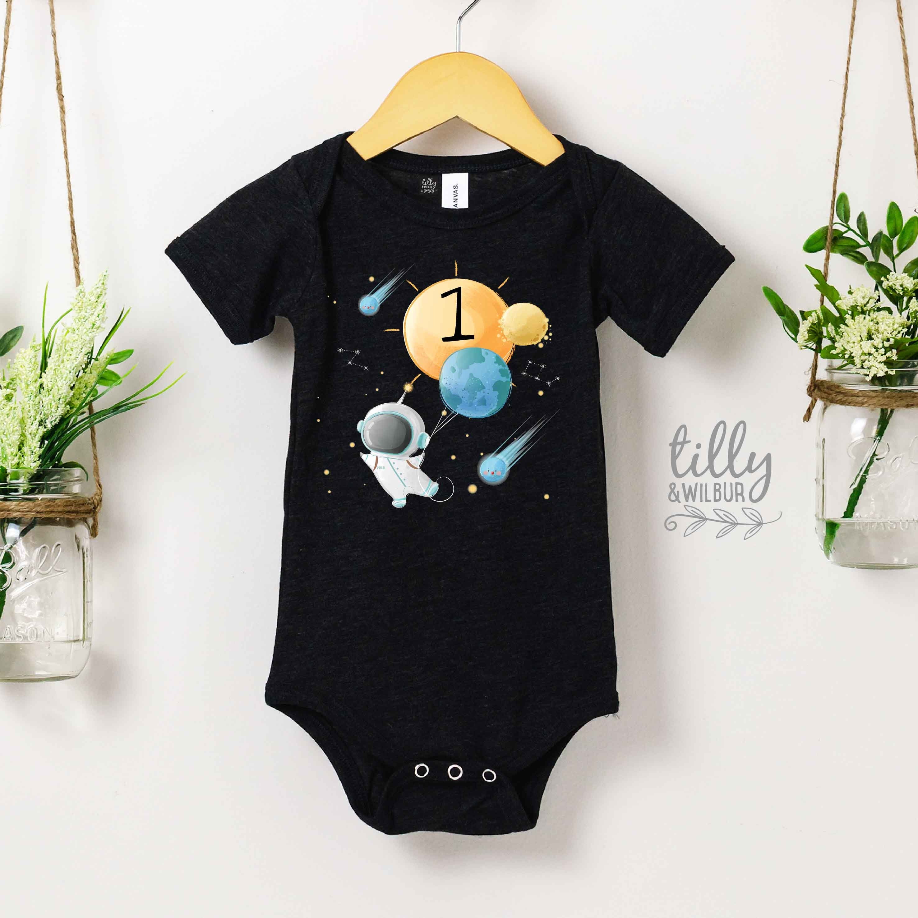 1st Birthday Space Onesie - Astronaut Baby Bodysuit for Boys & Girls - Cute & Comfortable Outfit for 1 Year Old Birthday Party, Photo Shoot & Special Occasions