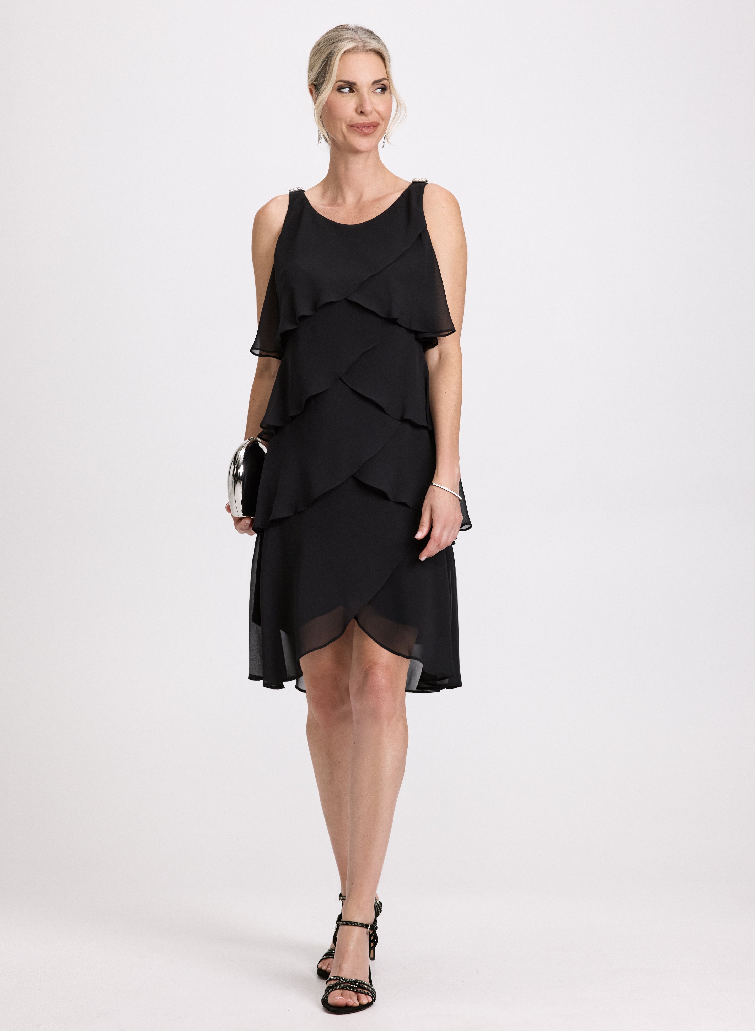 Elegant Chiffon Tiered Evening Dress for Women - Formal Gown for Prom, Wedding & Special Occasions