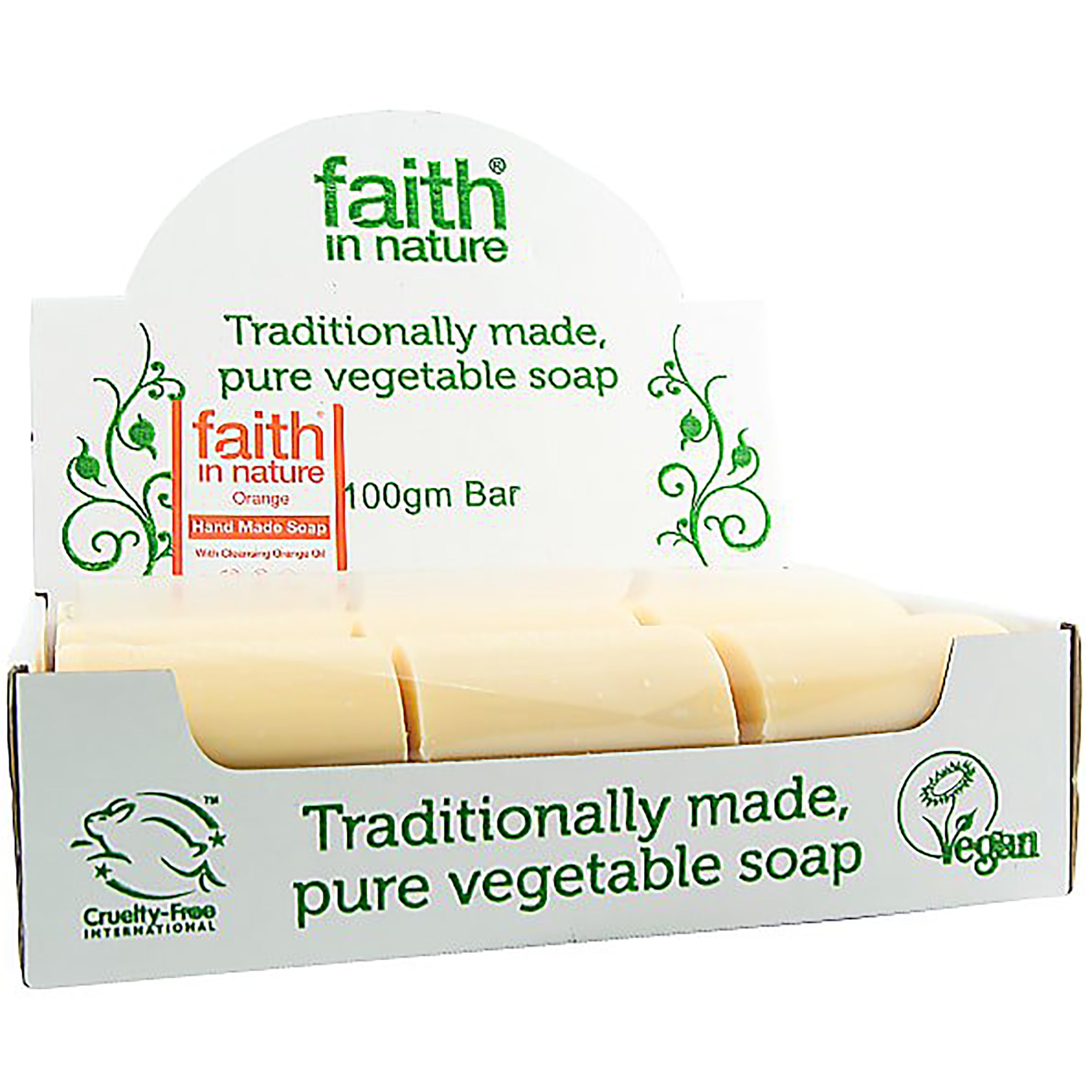Faith in Nature Orange Unwrapped Soap 100g - Natural Vegan Handmade Soap Bar with Citrus Essential Oils for Sensitive Skin | Perfect for Daily Cleansing, Gifting & Eco-Friendly Bathroom Routine