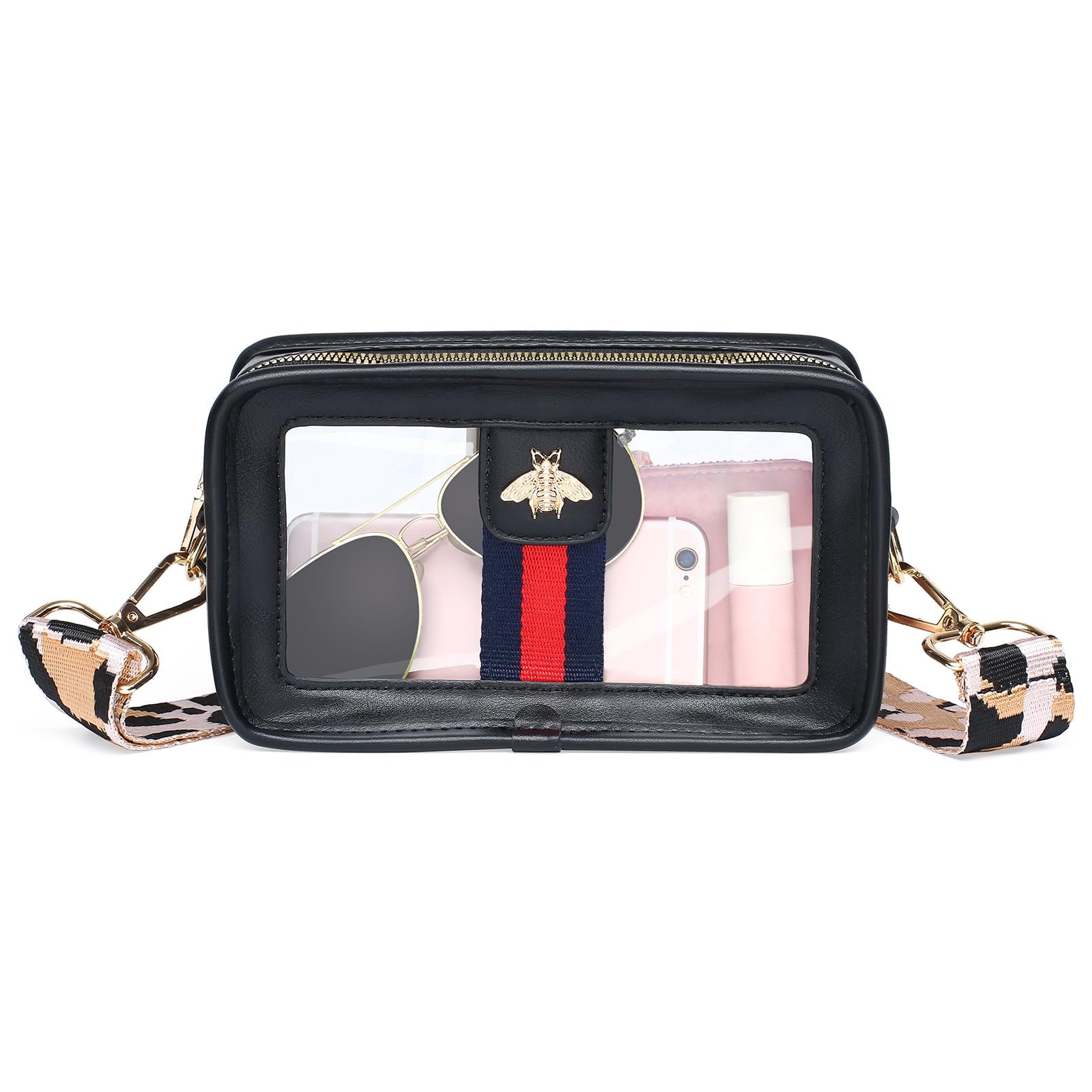 Clear Crossbody Purse for Women - Stadium Approved Transparent Bag for Concerts, Festivals & Sporting Events - Perfect for Security Checks & Hands-Free Convenience