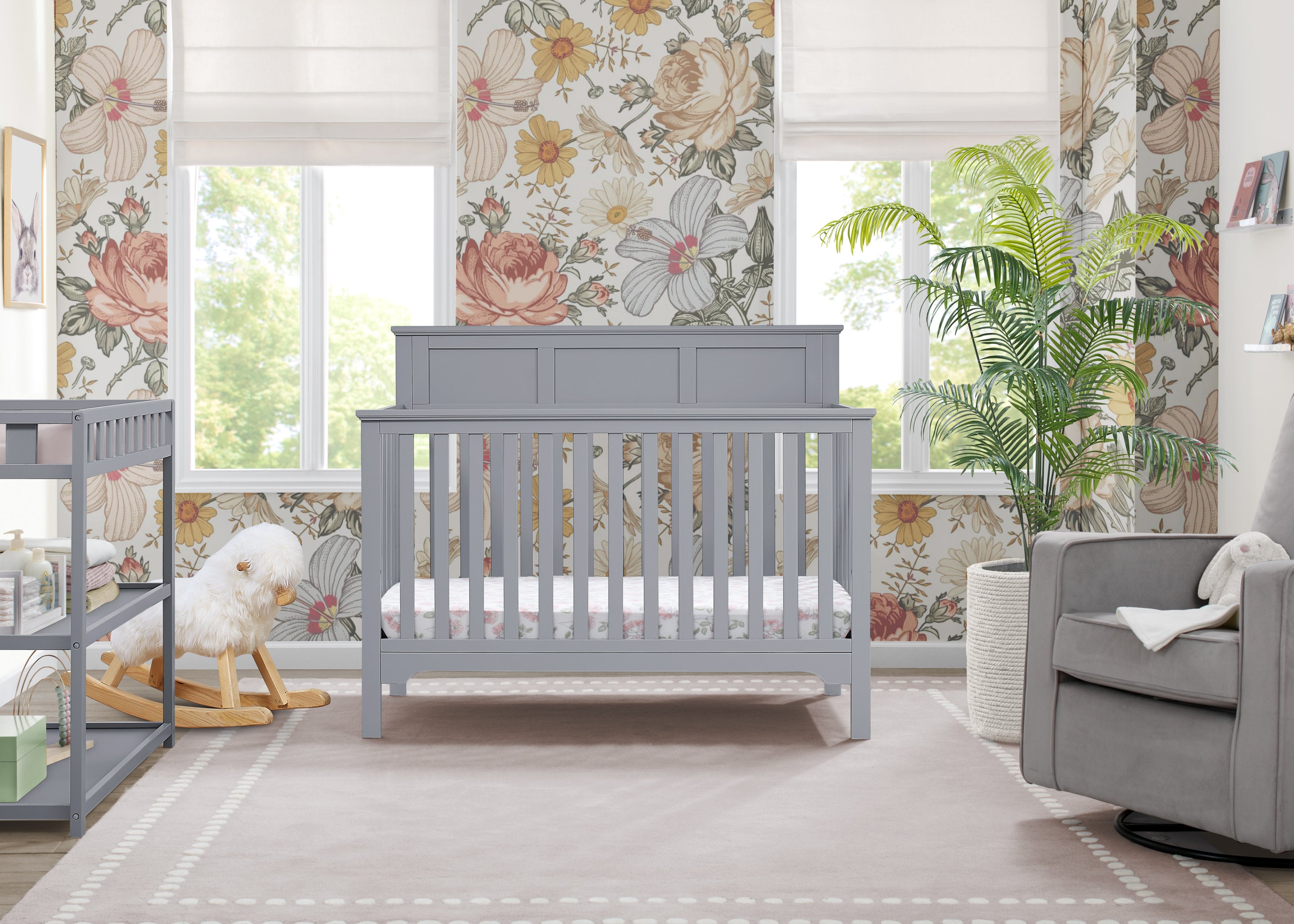 Sweet Beginnings Hart Flat Top 6-in-1 Convertible Crib - Baby Nursery Bed Converts to Toddler Bed, Daybed & Full Size Bed | Safe & Stylish for Newborns to Teens | Perfect for Nurseries, Bedrooms & Guest Rooms