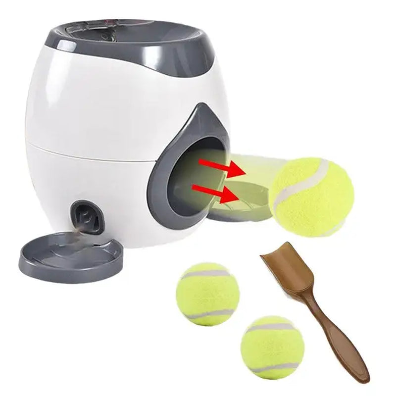 Automatic Dog Ball Launcher - 2-in-1 Interactive Pet Toy with Tennis Ball Thrower & Feeder for Small, Medium & Large Dogs - Perfect for Outdoor Play, Training & Exercise