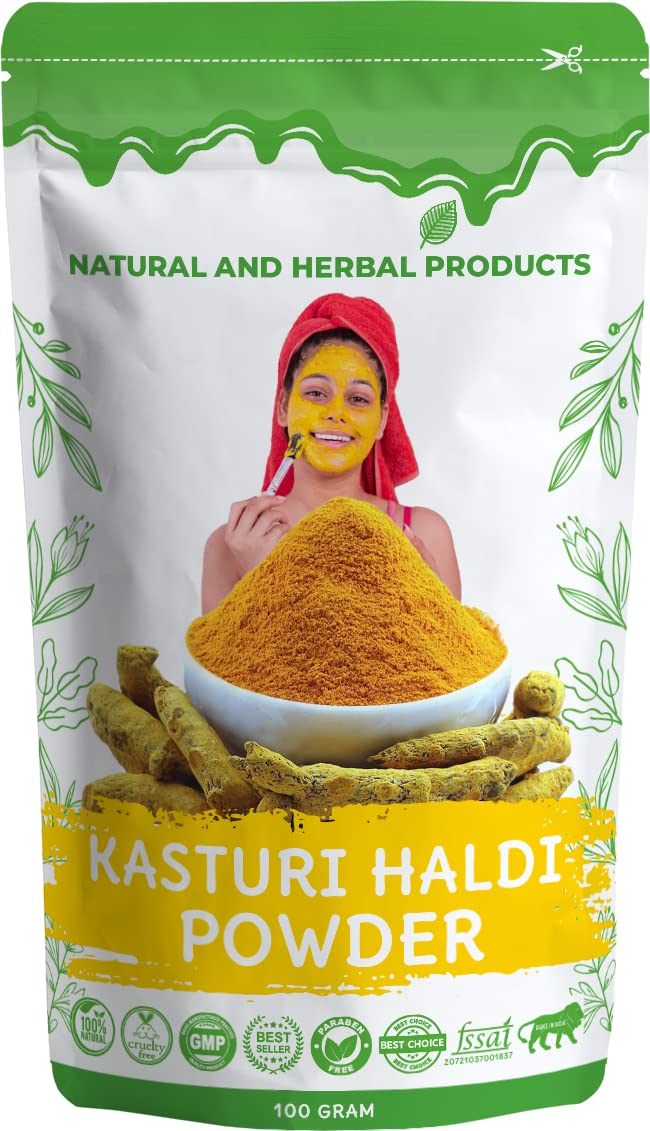 Pure Kasturi Manjal Powder for Skin Whitening & Brightening - Organic Wild Turmeric Powder for Glowing Skin, Oil Control, Dark Circles & Acne Treatment - Natural Face Pack & Beauty Mask for Babies & Adults - Perfect for DIY Skincare & Ayurvedic Beauty Rituals
