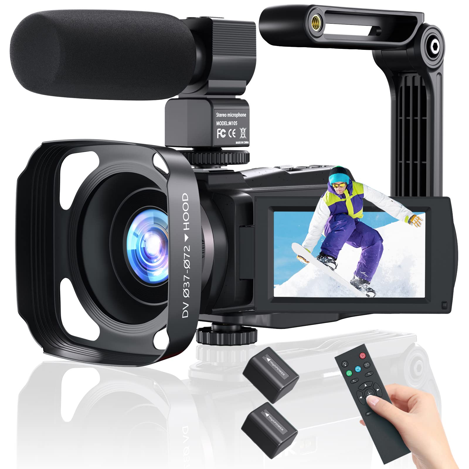 4K 48MP WiFi Vlogging Camera with 60FPS, IR Night Vision & 16X Zoom - 3.0