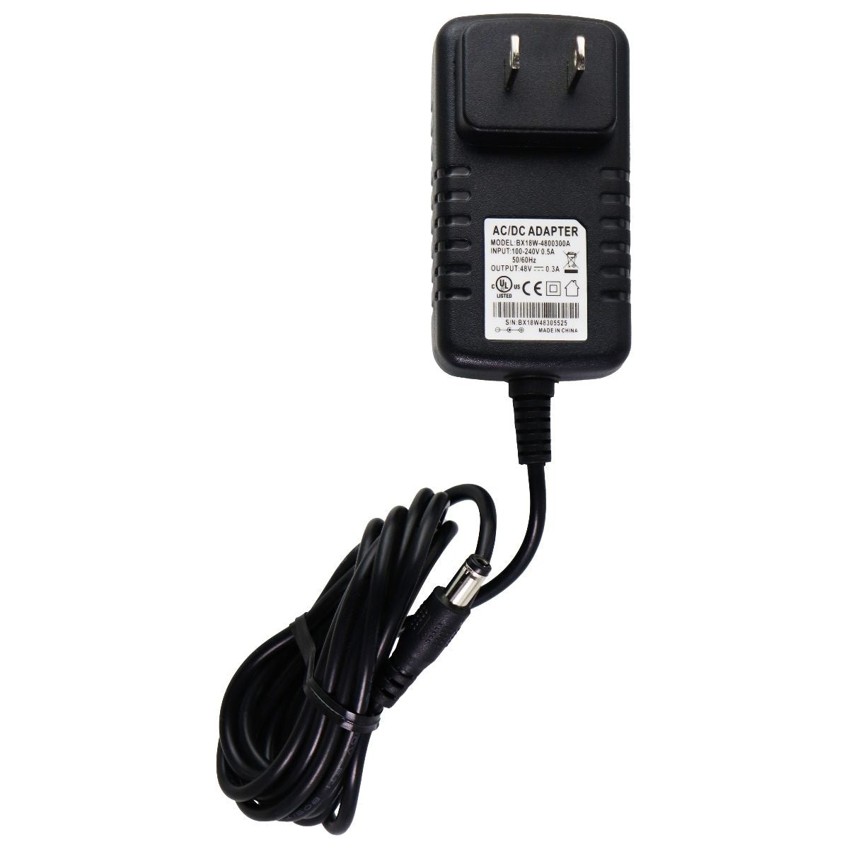 48V 0.3A AC/DC Power Adapter Wall Charger - Universal Black Power Supply (BX18W 4800300A) - Perfect for Laptops, Routers, Printers & Home Office Electronics