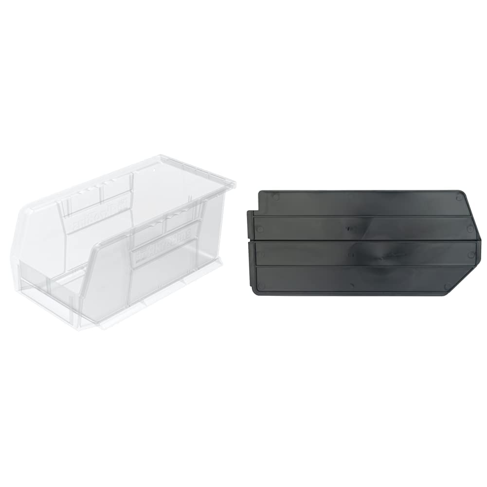 Akro-Mils 30230 & 40230 Plastic Storage Bins with Dividers - Durable Stackable Organizer for Home, Office, Garage & Workshop Organization