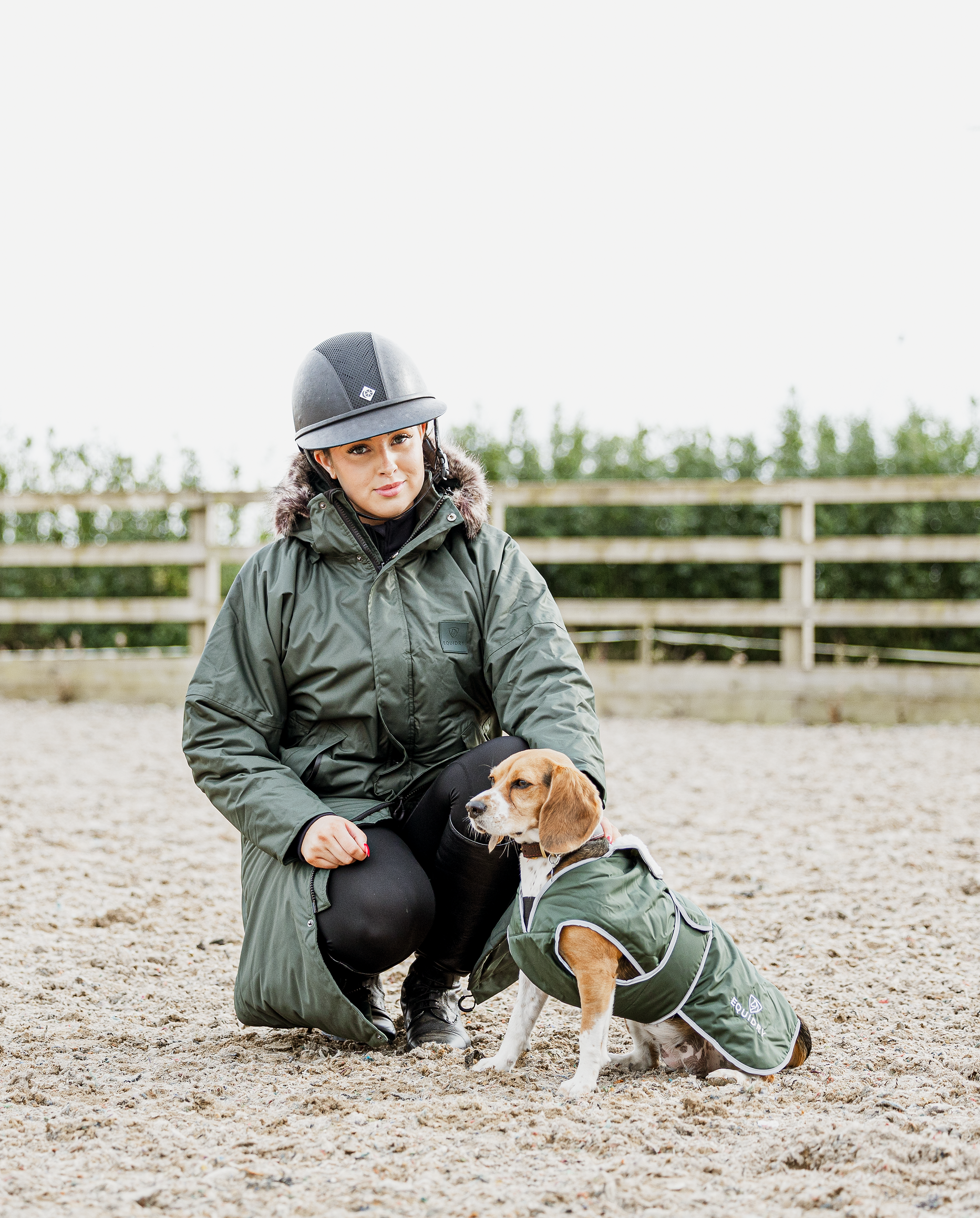 EQUIDRY Waterproof Dog Coat for Small, Medium & Large Dogs - Black Forest Green/Grey - Windproof & Warm Winter Jacket for Outdoor Adventures, Hiking & Cold Weather Protection