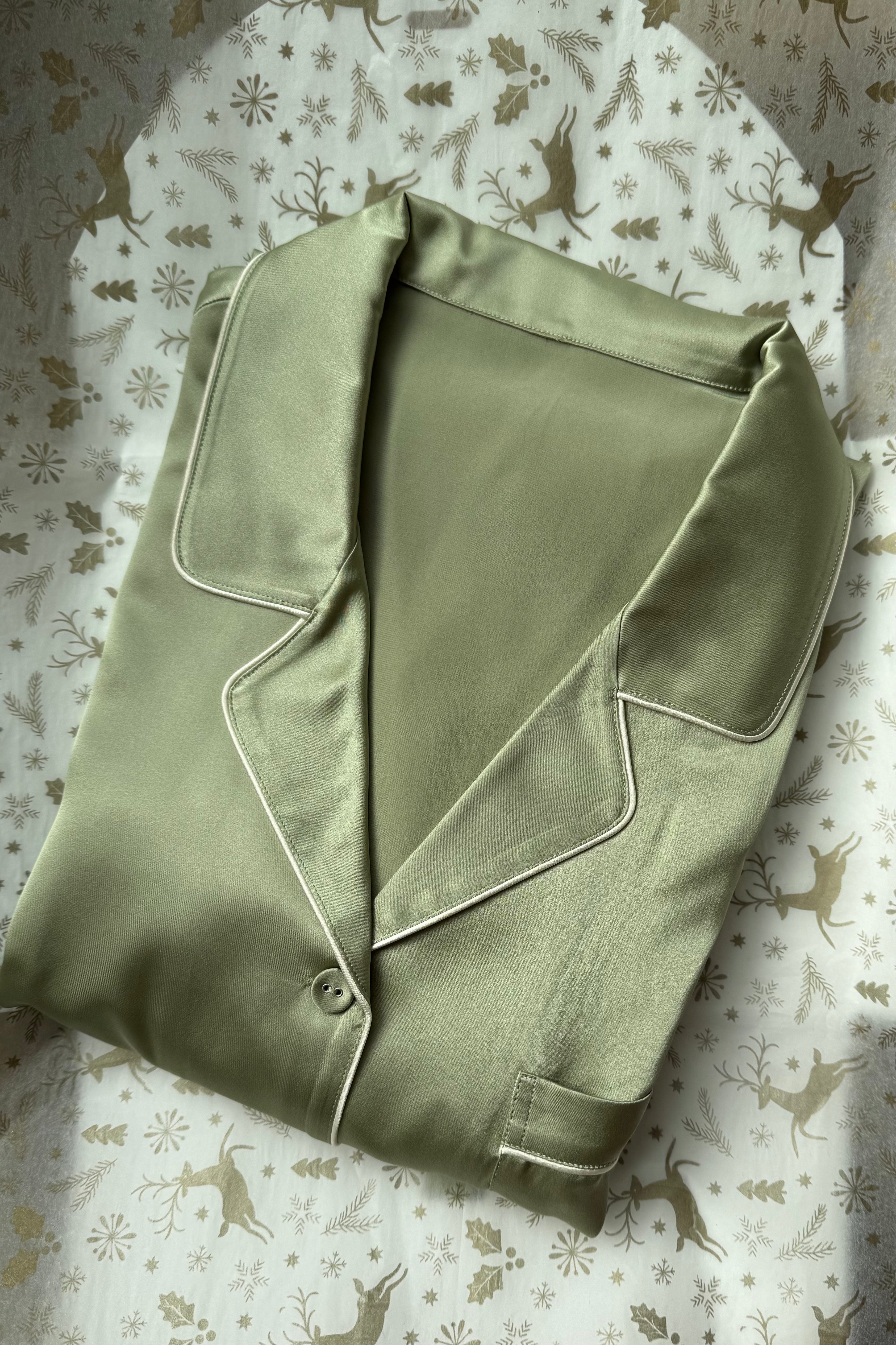 Premium Mulberry Silk Pajama Pants for Women - Soft & Breathable Sleepwear (Sage Green) - Perfect for Lounging, Travel & Luxury Nightwear