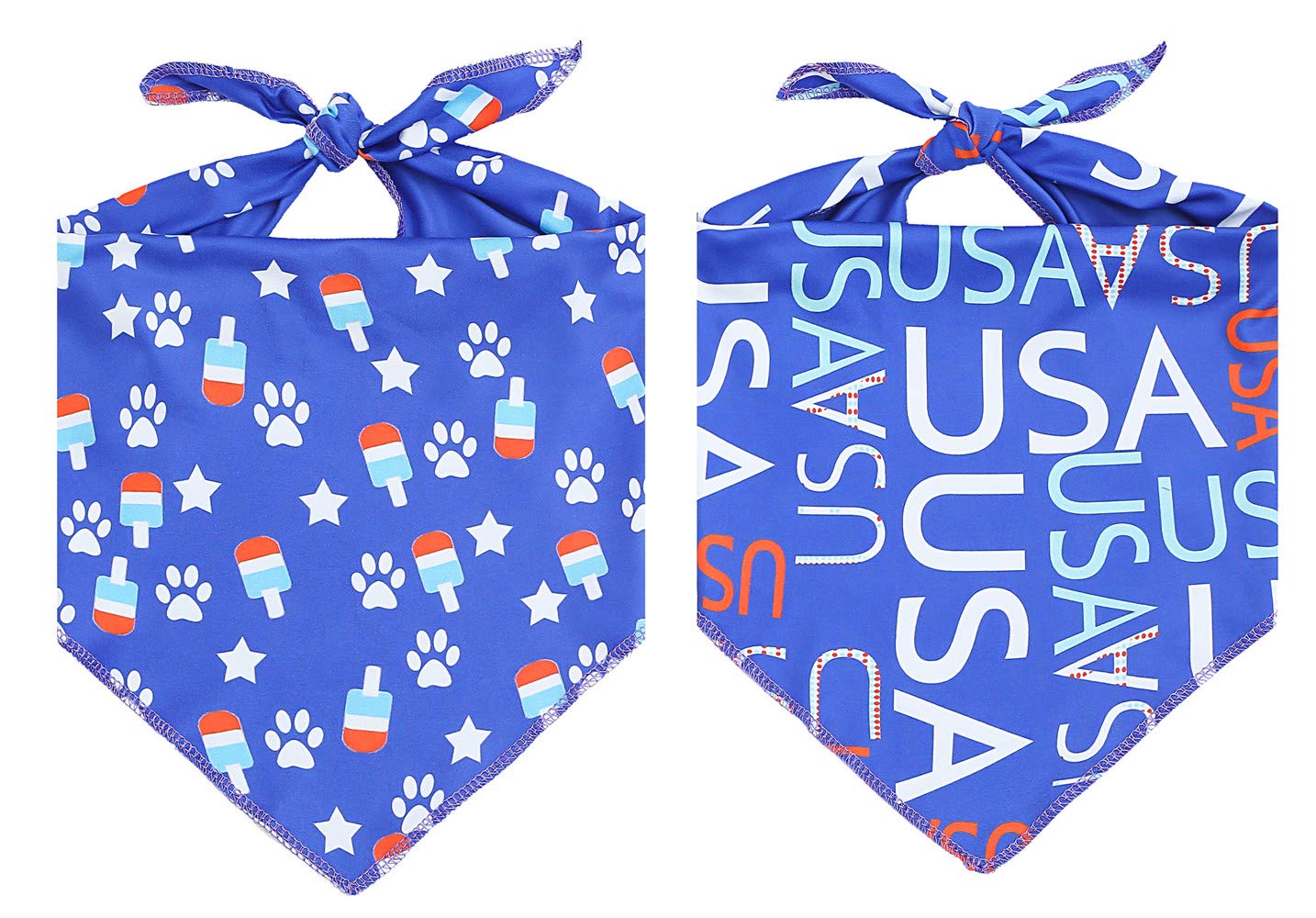 2 Pack USA American Flag Dog Bandanas - Patriotic 4th of July Pet Bandanas for Dogs, Triangle Bibs Scarf for Small Medium Large Dogs - Perfect for Independence Day, Memorial Day & Patriotic Events