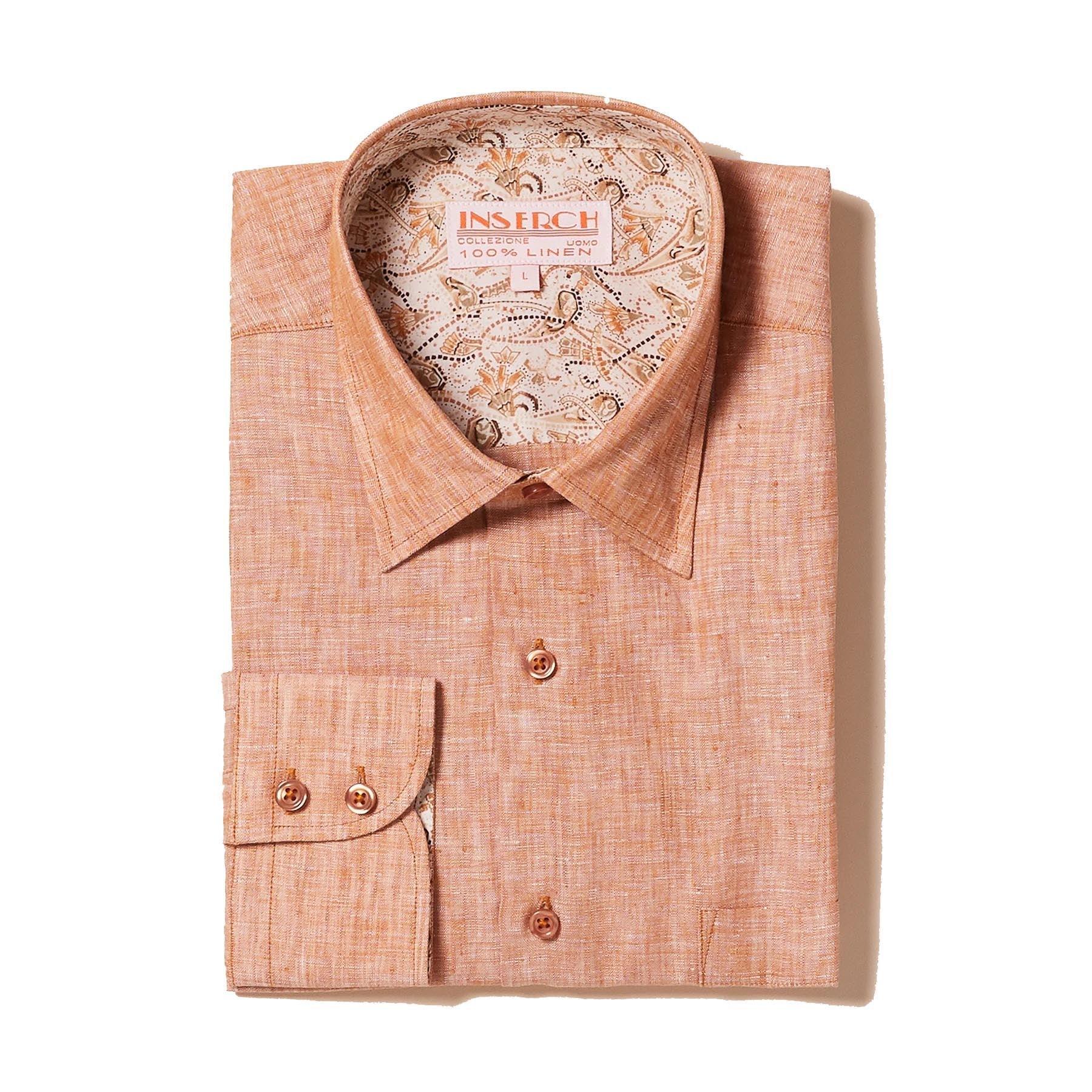 Premium 100% Linen Long Sleeve Shirt for Men & Women | Yarn-Dyed Solid Camel Color | Perfect for Casual Wear, Office Outfits & Summer Travel